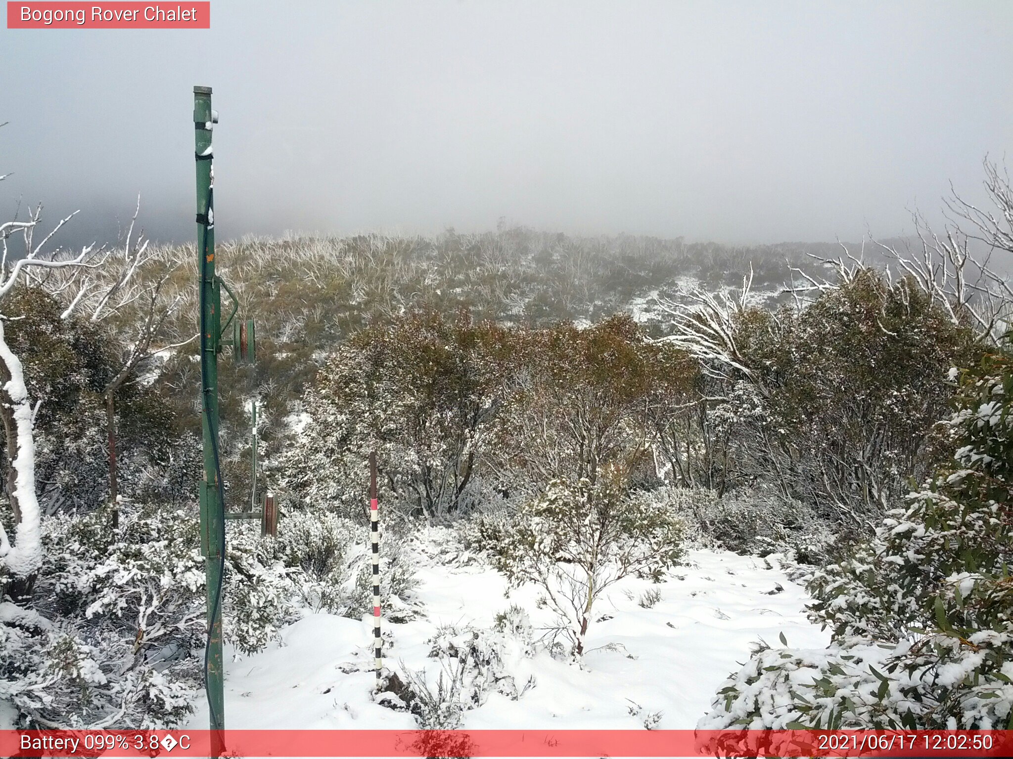 Bogong Web Cam 12:02pm Thursday 17th of June 2021