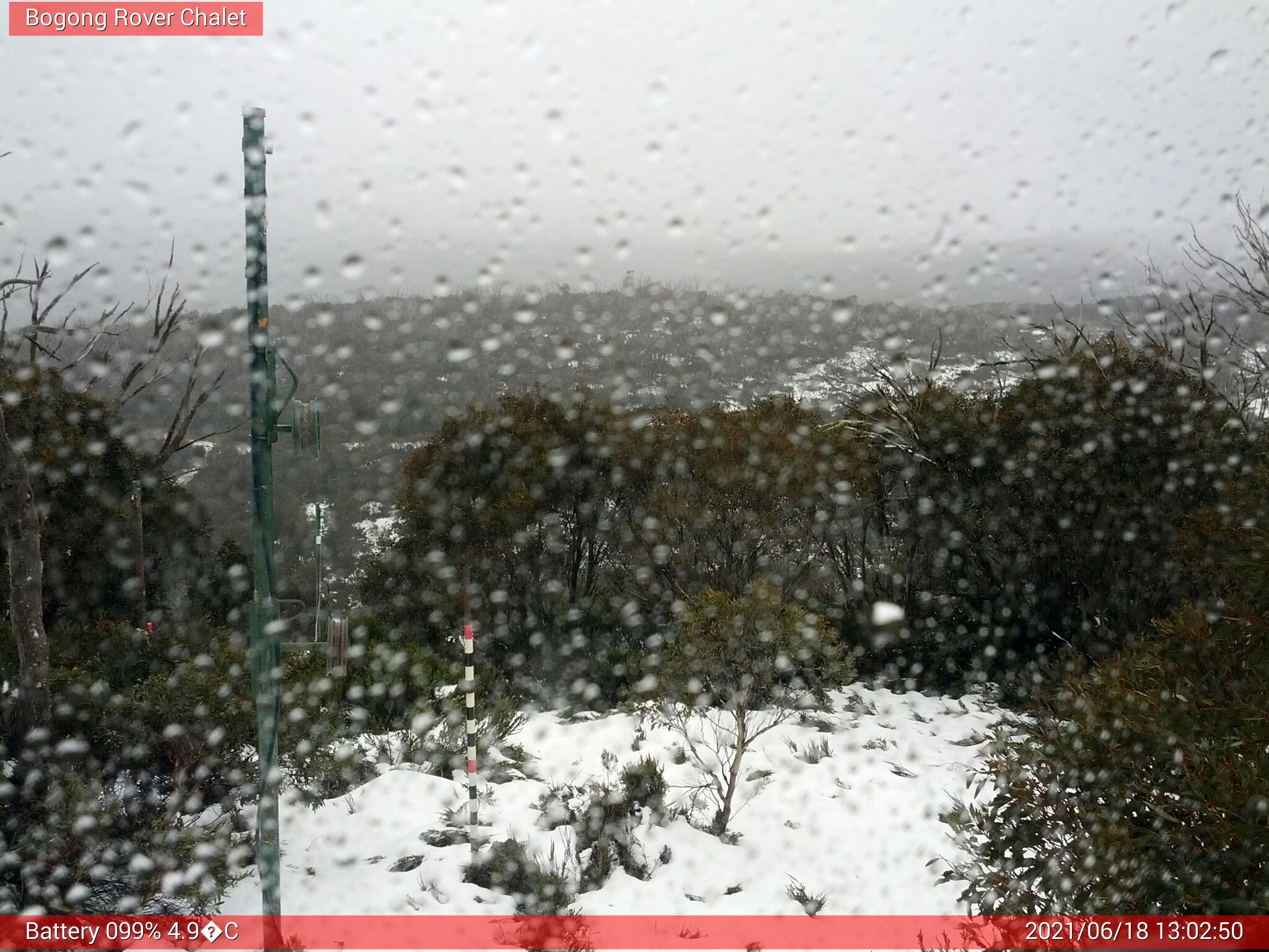 Bogong Web Cam 1:02pm Friday 18th of June 2021