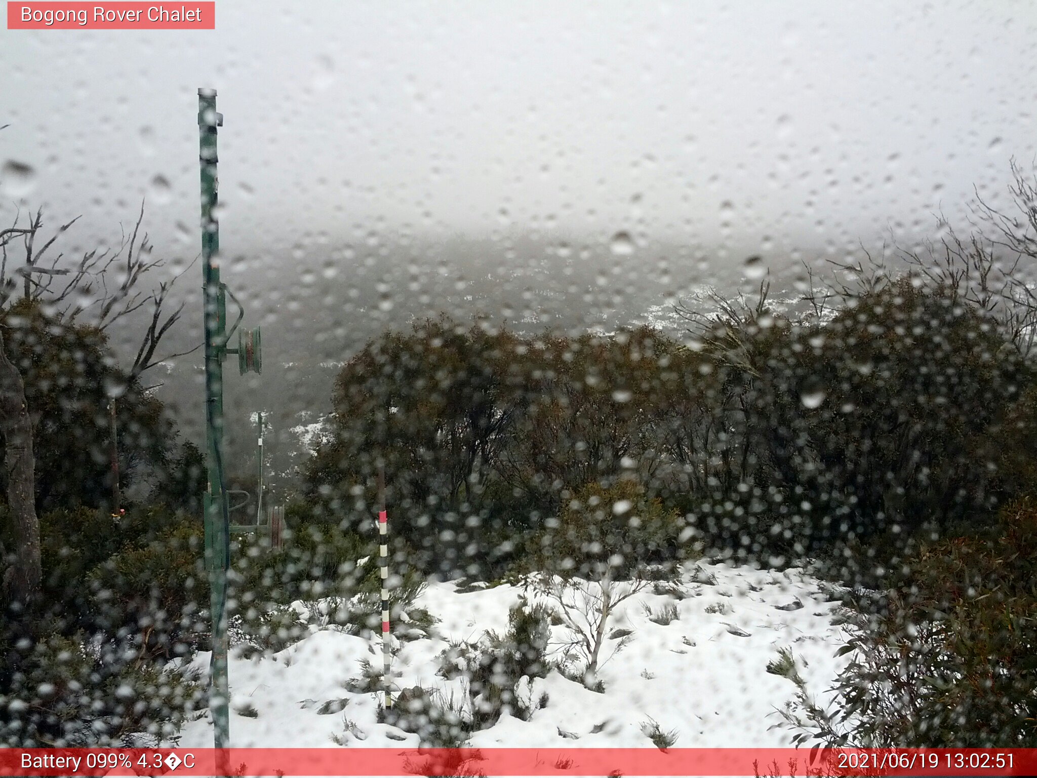 Bogong Web Cam 1:02pm Saturday 19th of June 2021