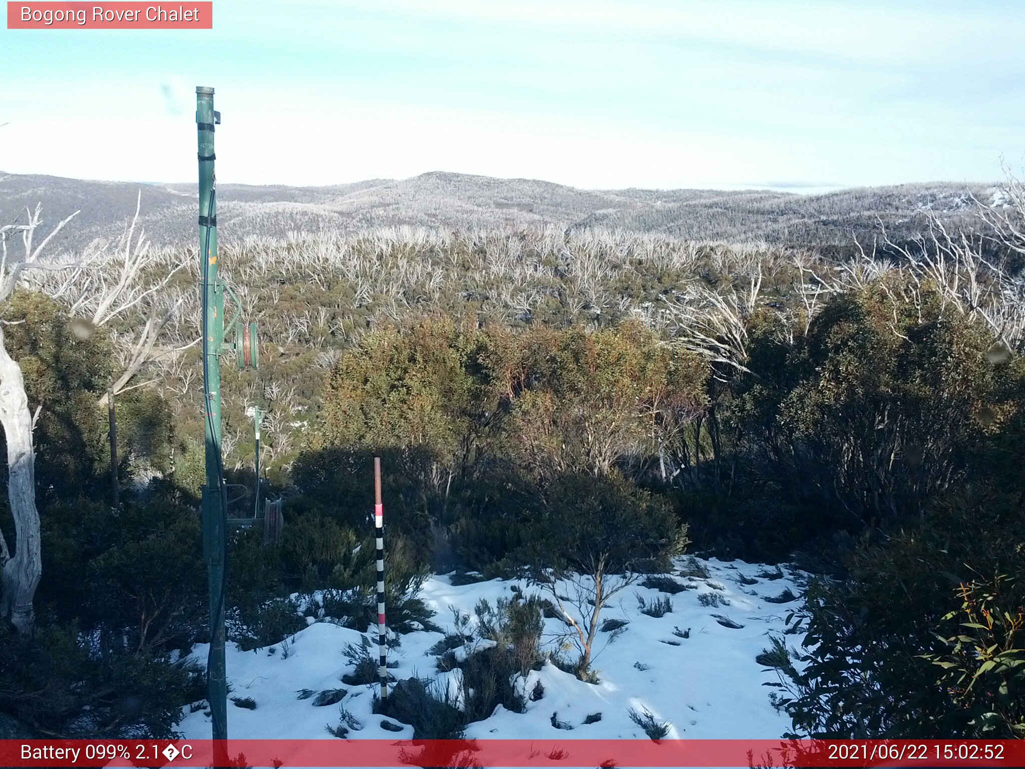 Bogong Web Cam 3:02pm Tuesday 22nd of June 2021