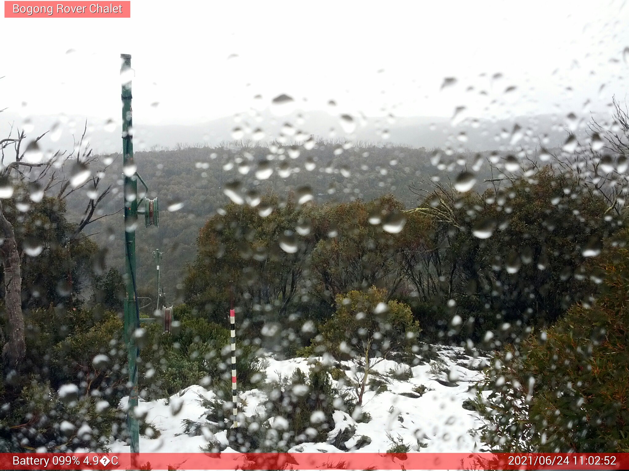 Bogong Web Cam 11:02am Thursday 24th of June 2021