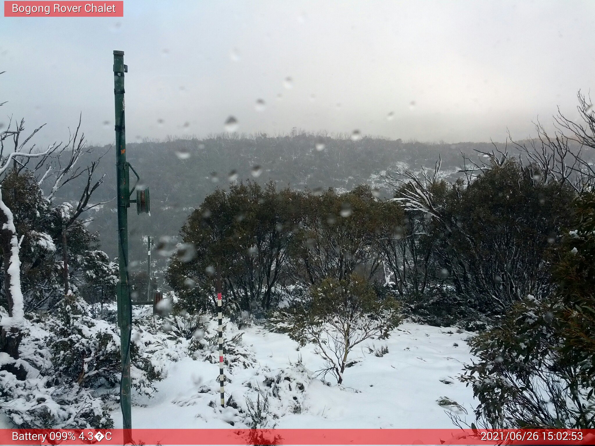 Bogong Web Cam 3:02pm Saturday 26th of June 2021