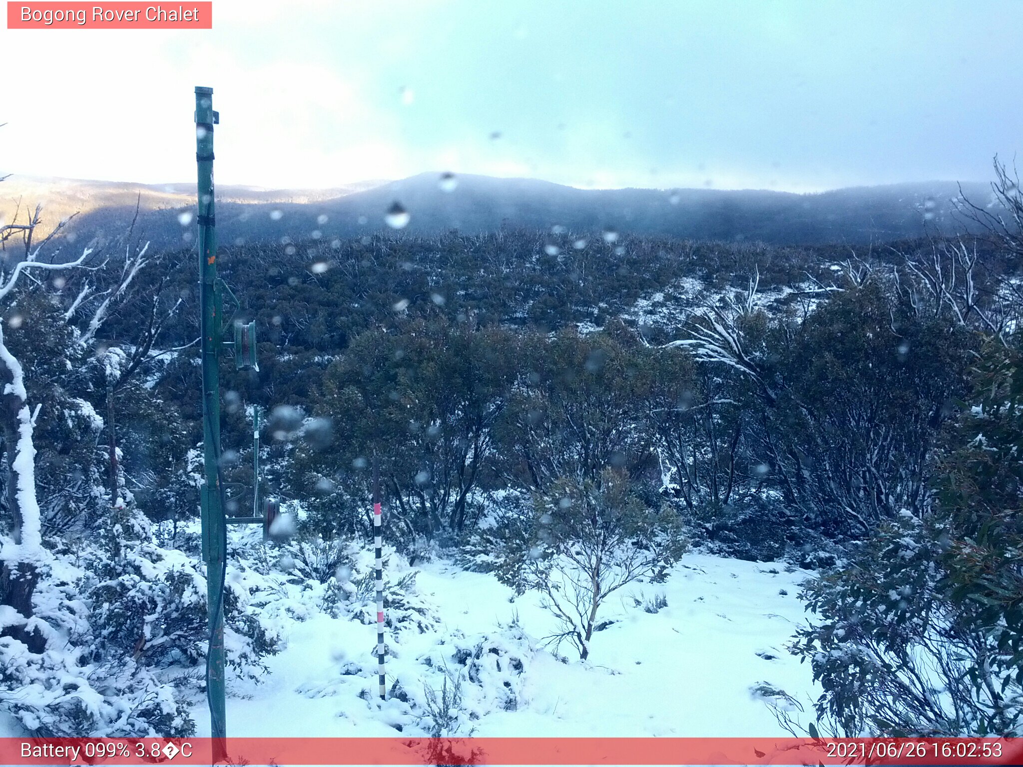 Bogong Web Cam 4:02pm Saturday 26th of June 2021