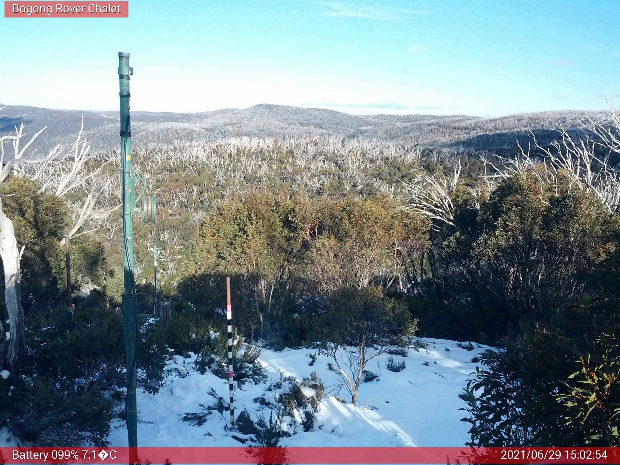 Bogong Web Cam 3:02pm Tuesday 29th of June 2021