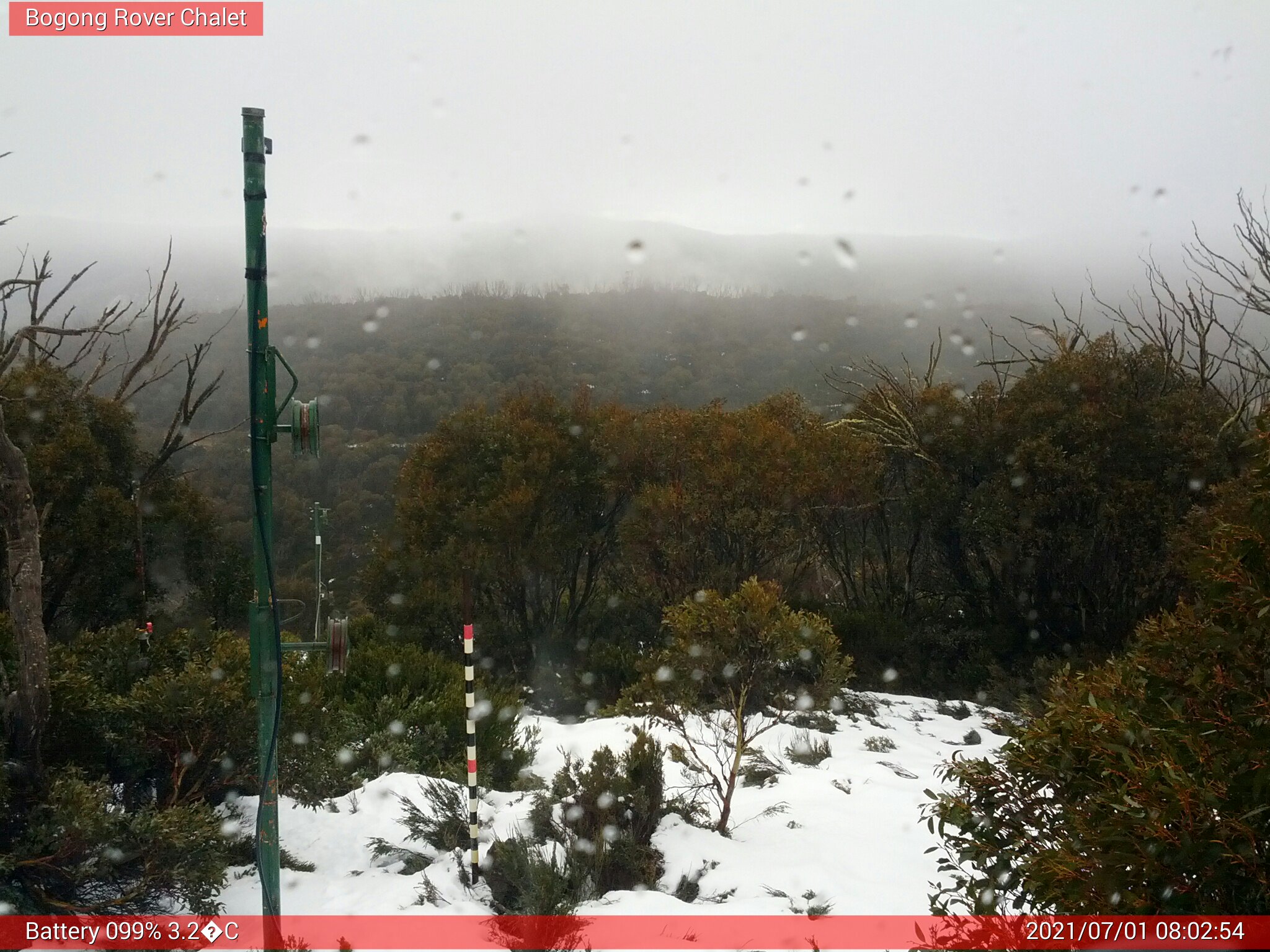 Bogong Web Cam 8:02am Thursday 1st of July 2021