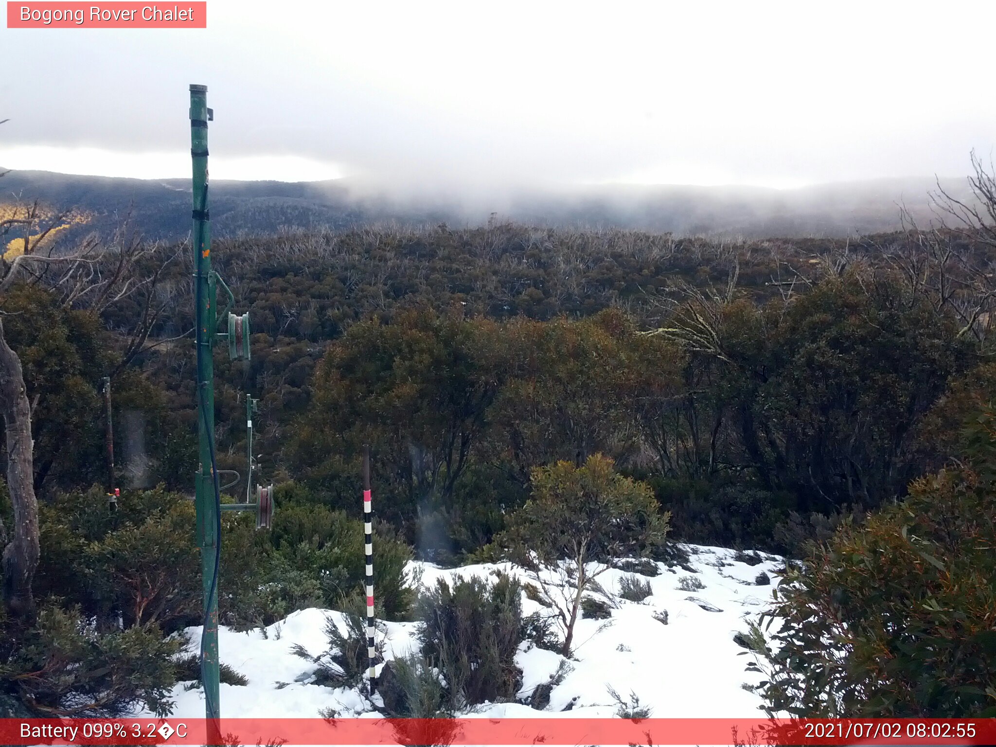 Bogong Web Cam 8:02am Friday 2nd of July 2021