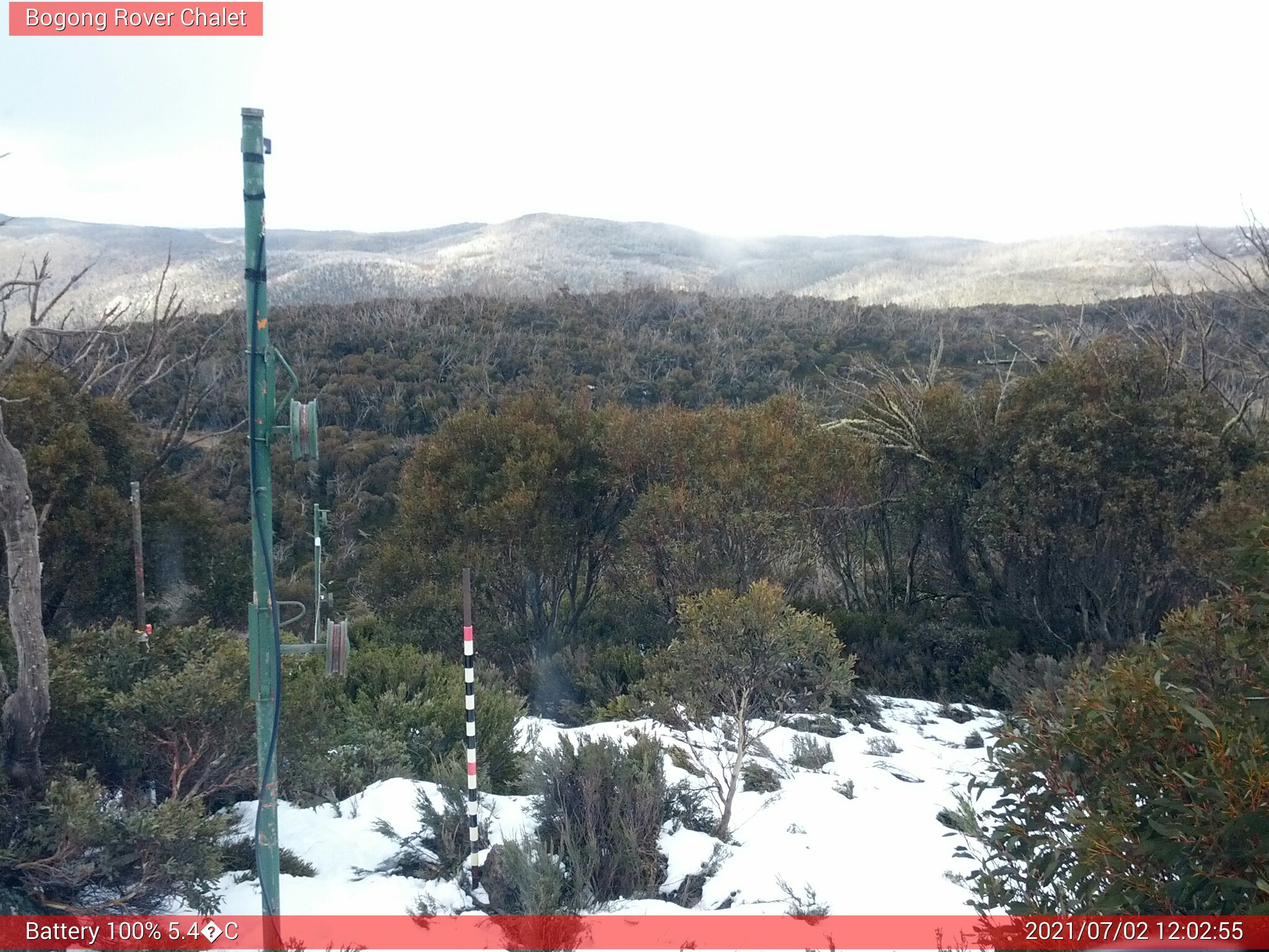 Bogong Web Cam 12:02pm Friday 2nd of July 2021