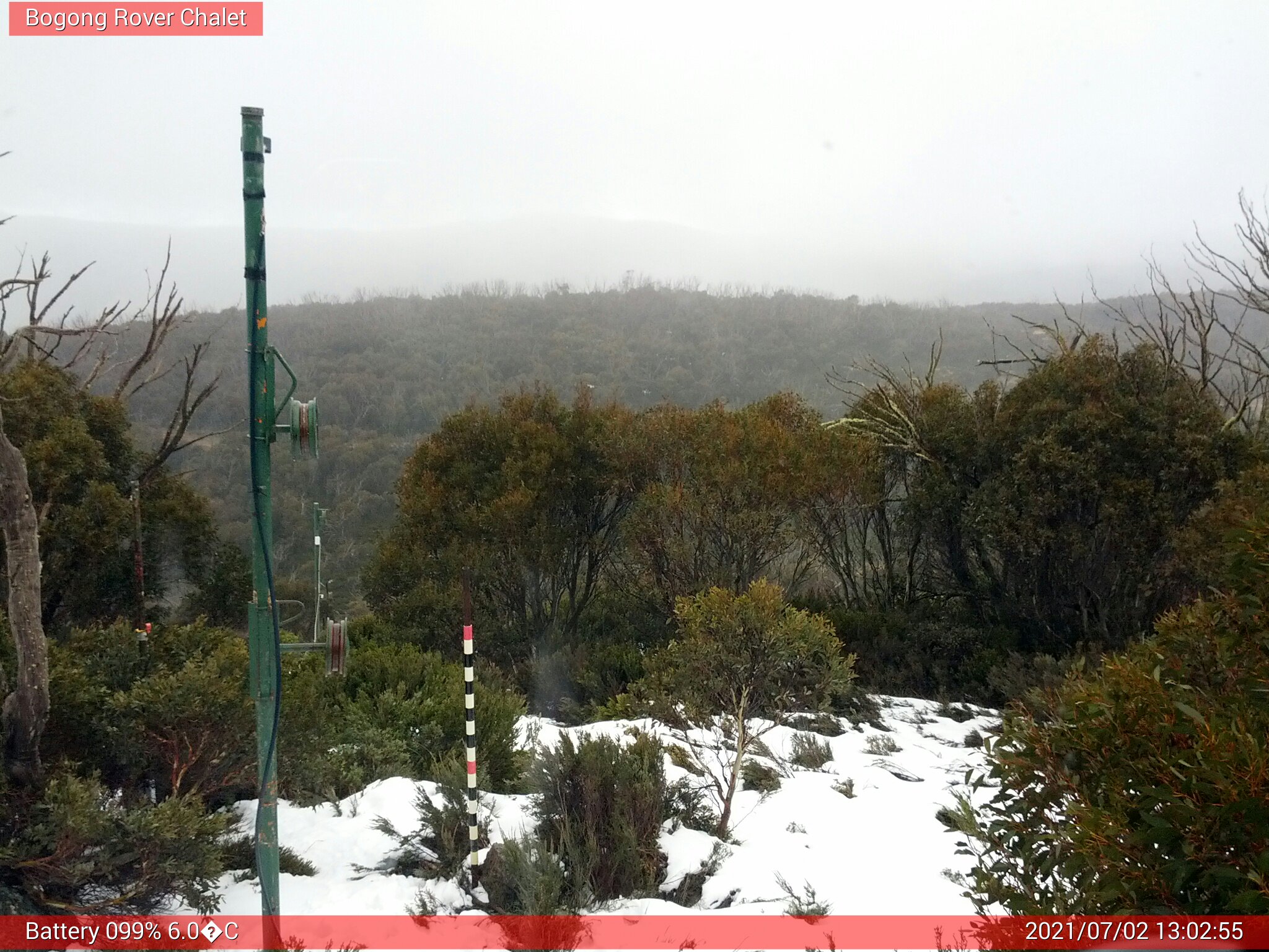 Bogong Web Cam 1:02pm Friday 2nd of July 2021