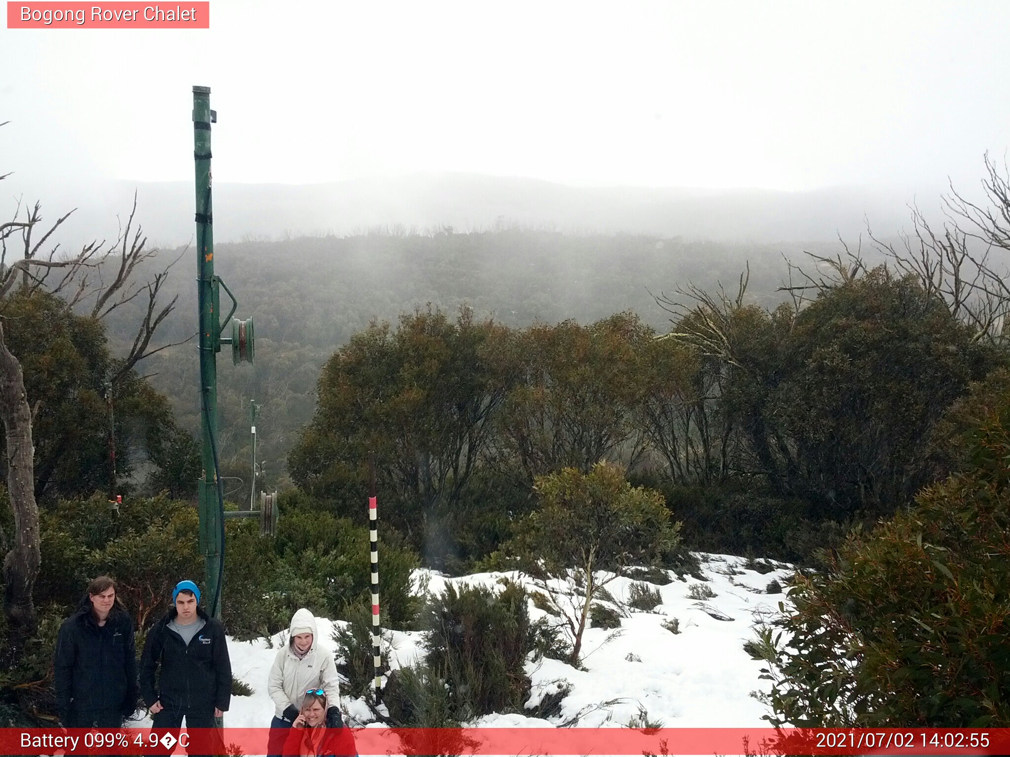 Bogong Web Cam 2:02pm Friday 2nd of July 2021