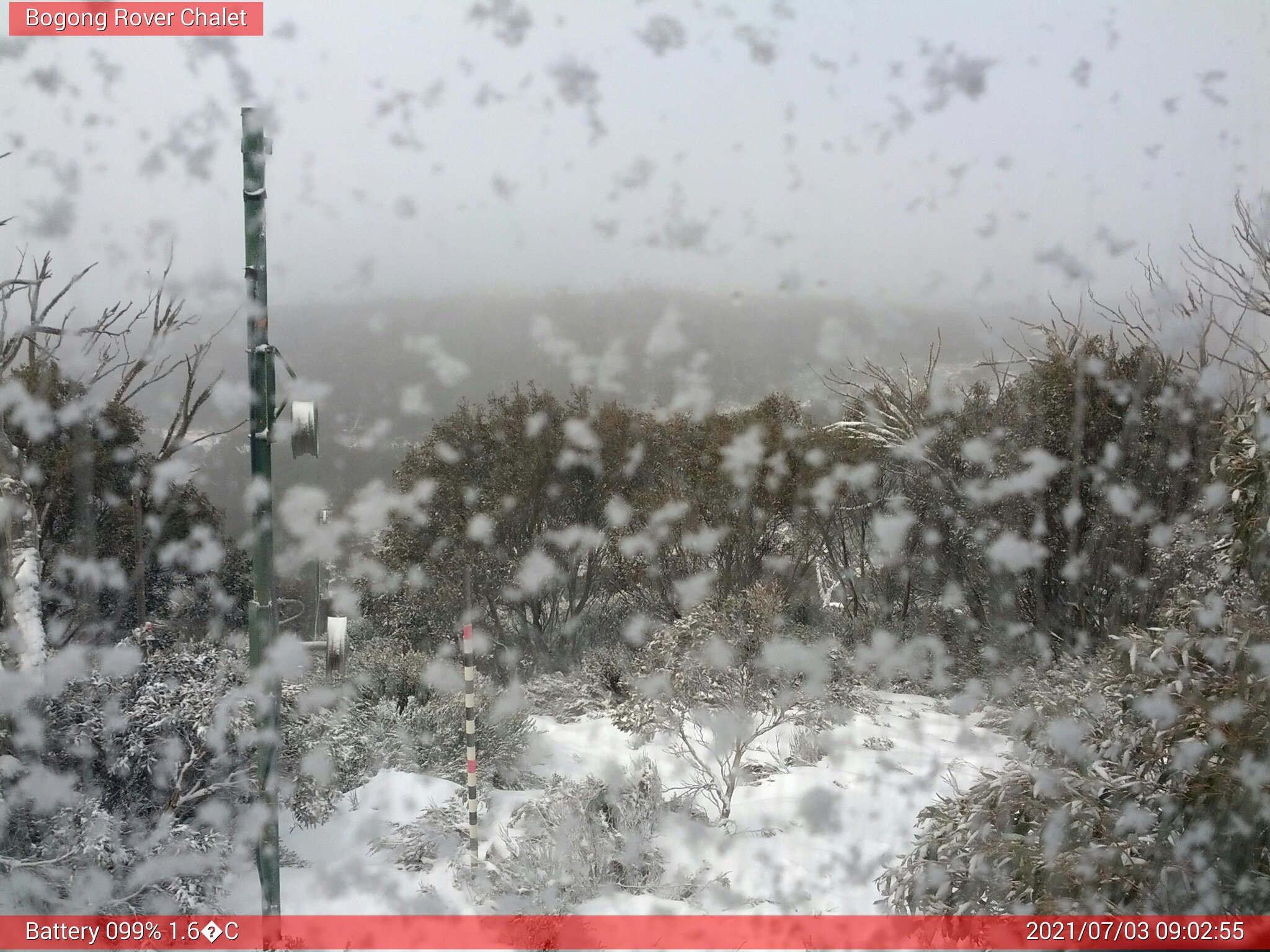 Bogong Web Cam 9:02am Saturday 3rd of July 2021