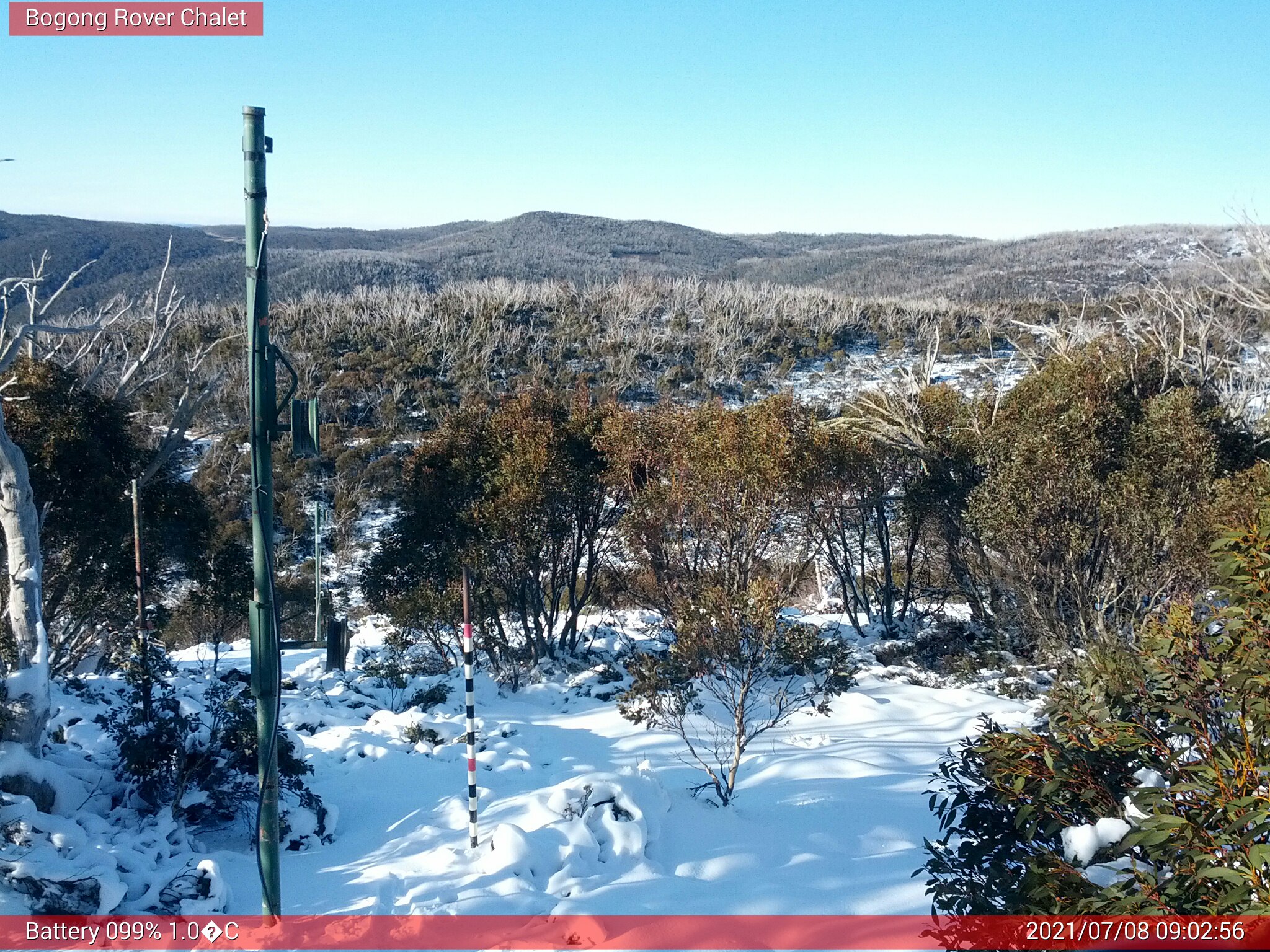 Bogong Web Cam 9:02am Thursday 8th of July 2021