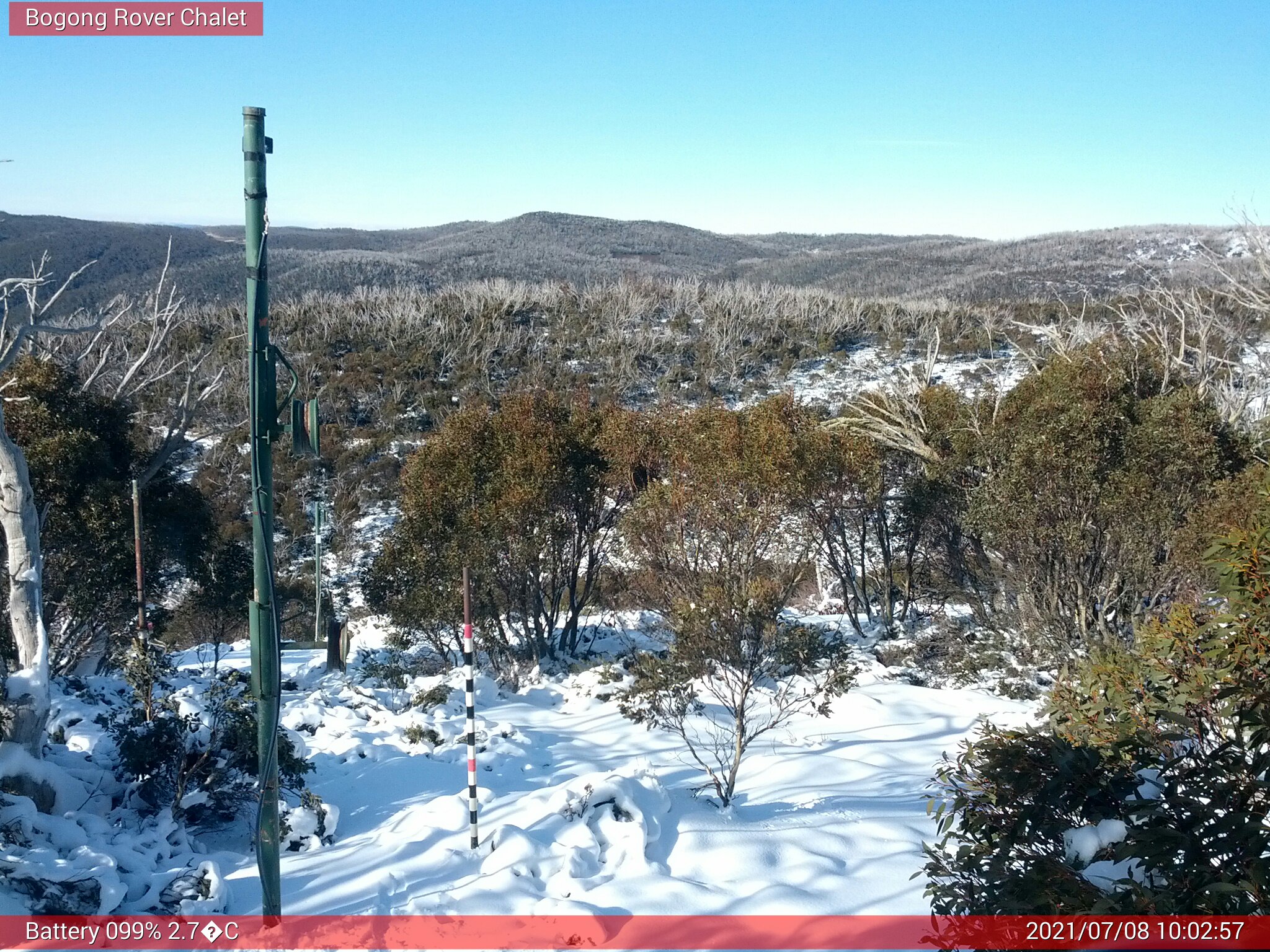 Bogong Web Cam 10:02am Thursday 8th of July 2021