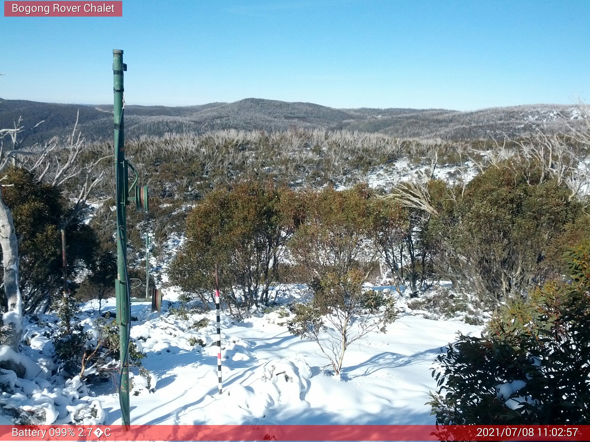 Bogong Web Cam 11:02am Thursday 8th of July 2021