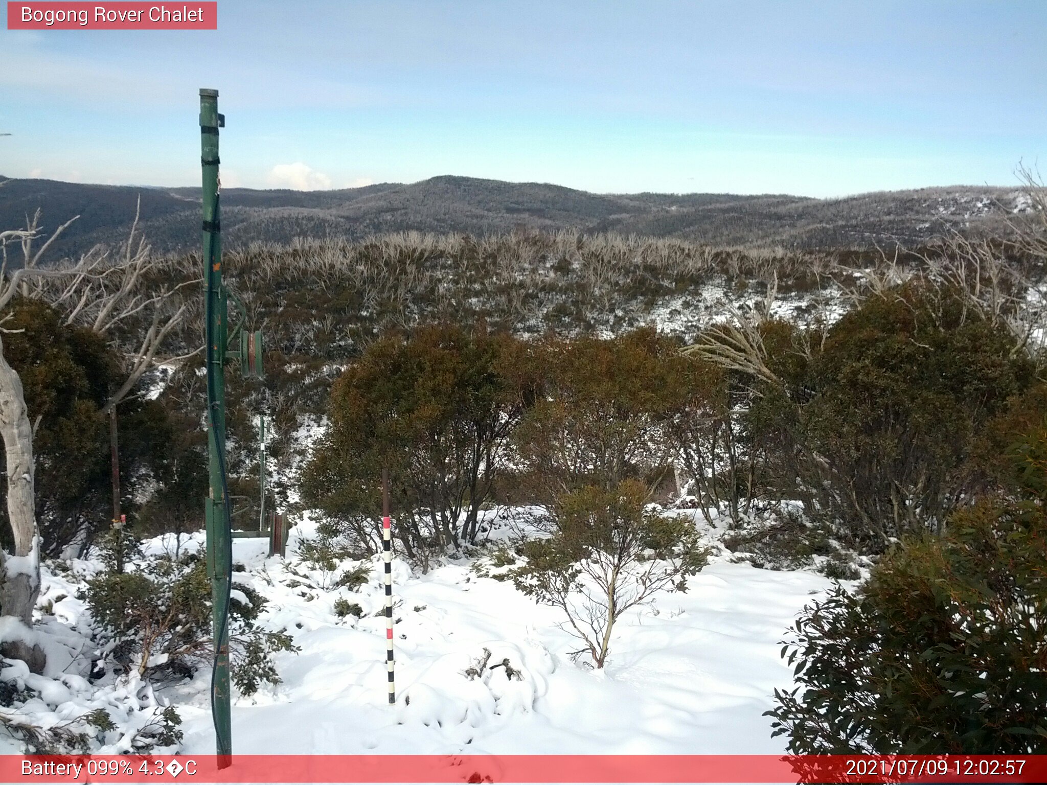 Bogong Web Cam 12:02pm Friday 9th of July 2021