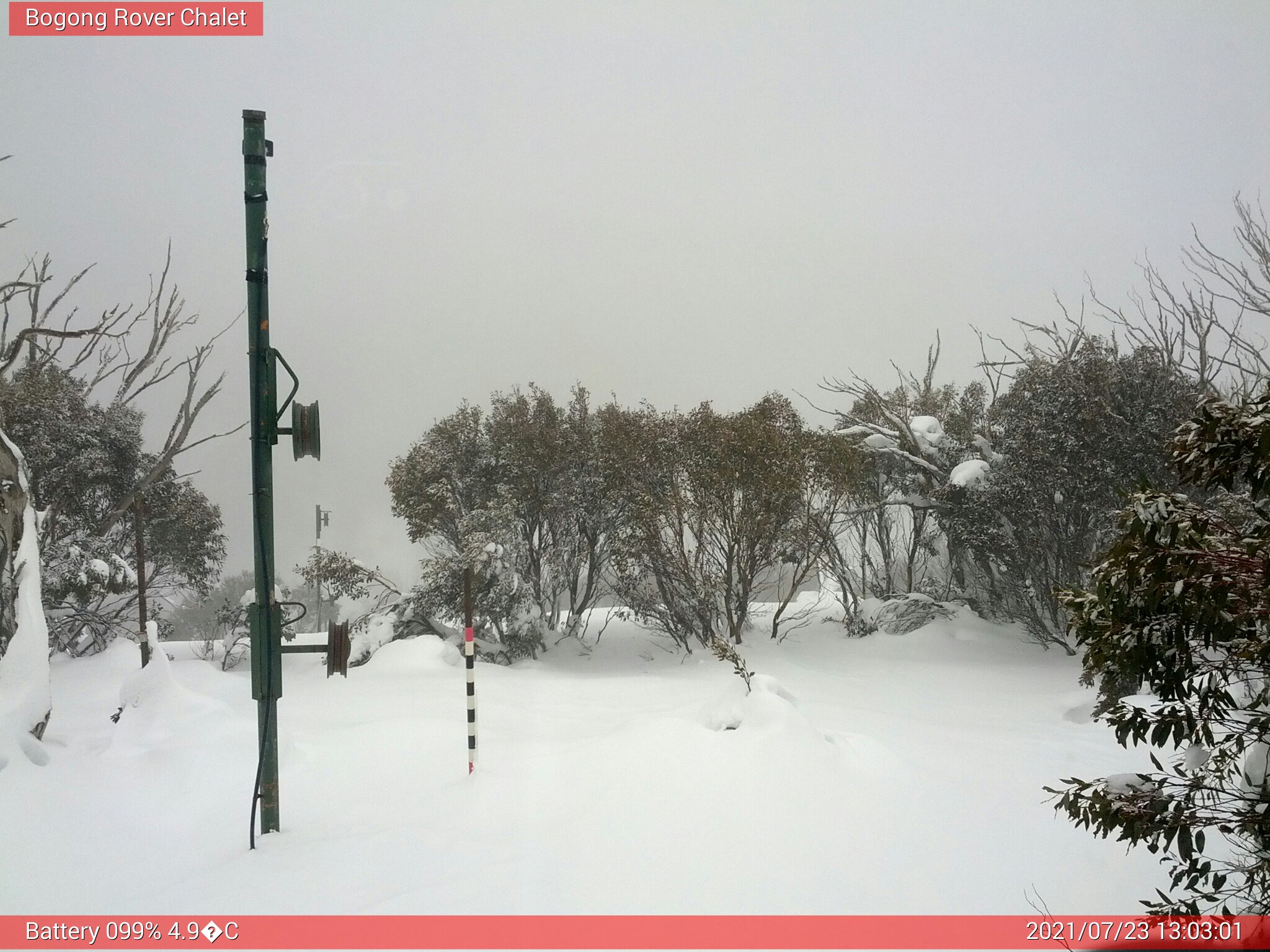 Bogong Web Cam 1:03pm Friday 23rd of July 2021