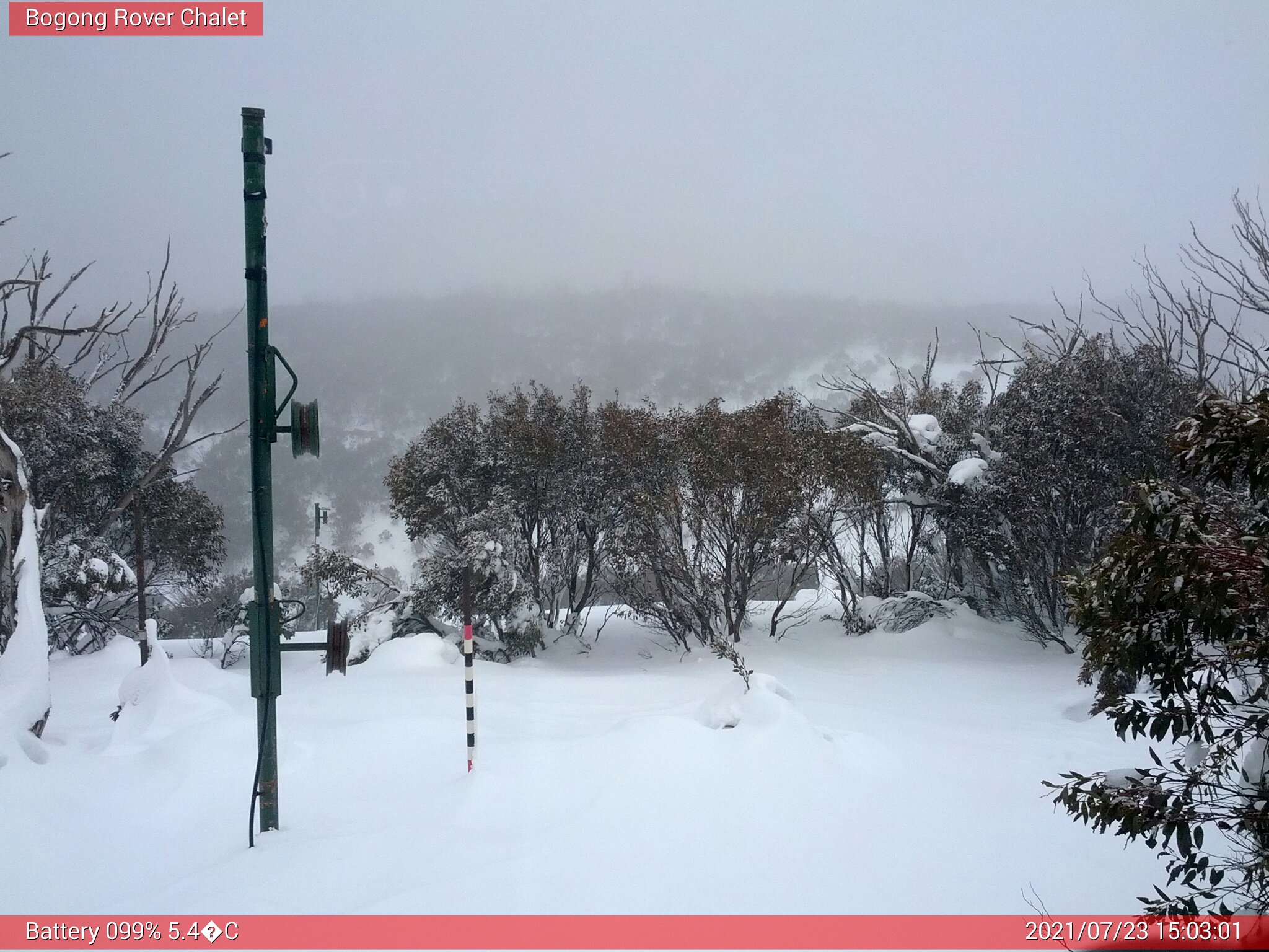 Bogong Web Cam 3:03pm Friday 23rd of July 2021