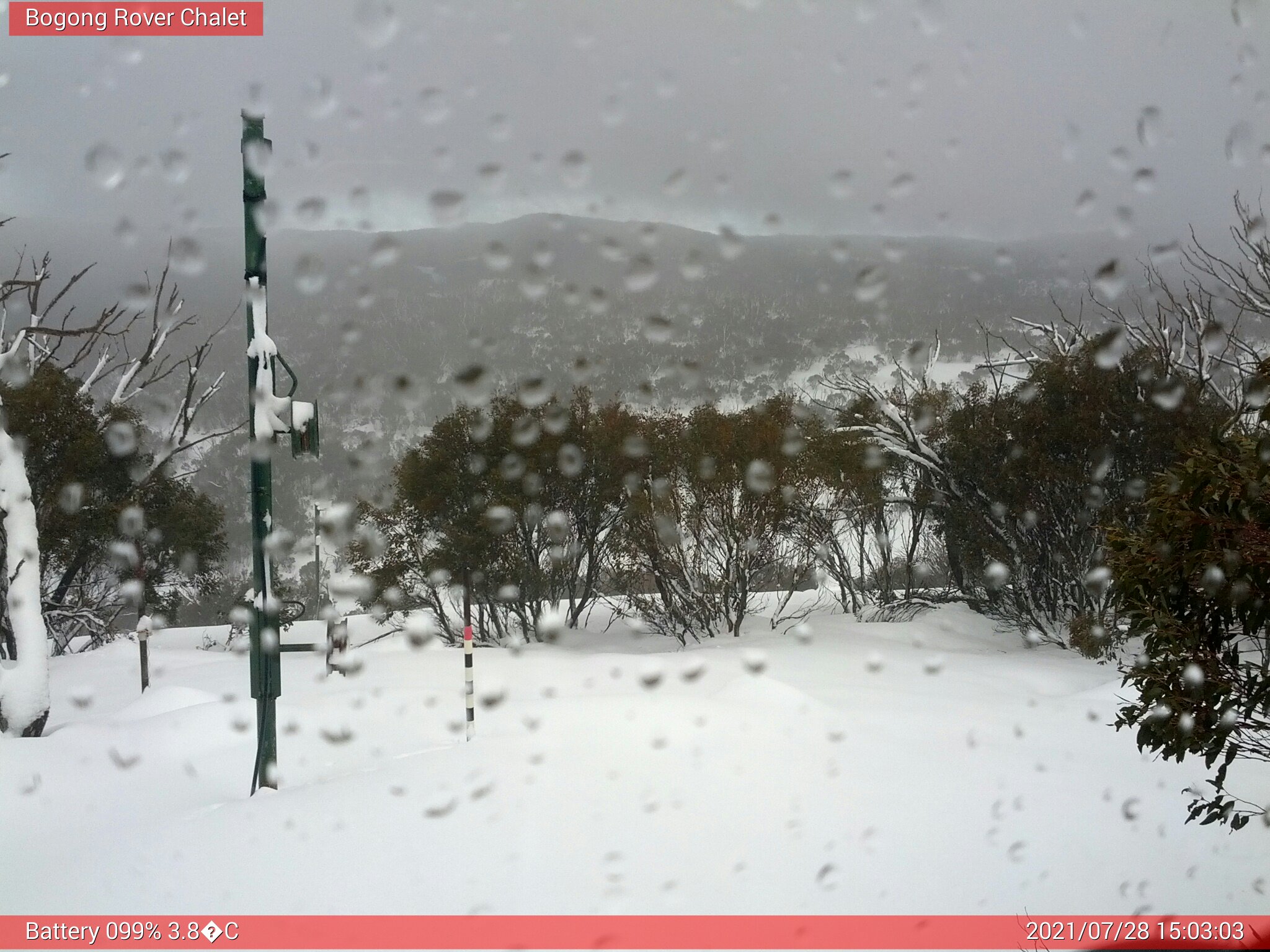 Bogong Web Cam 3:03pm Wednesday 28th of July 2021