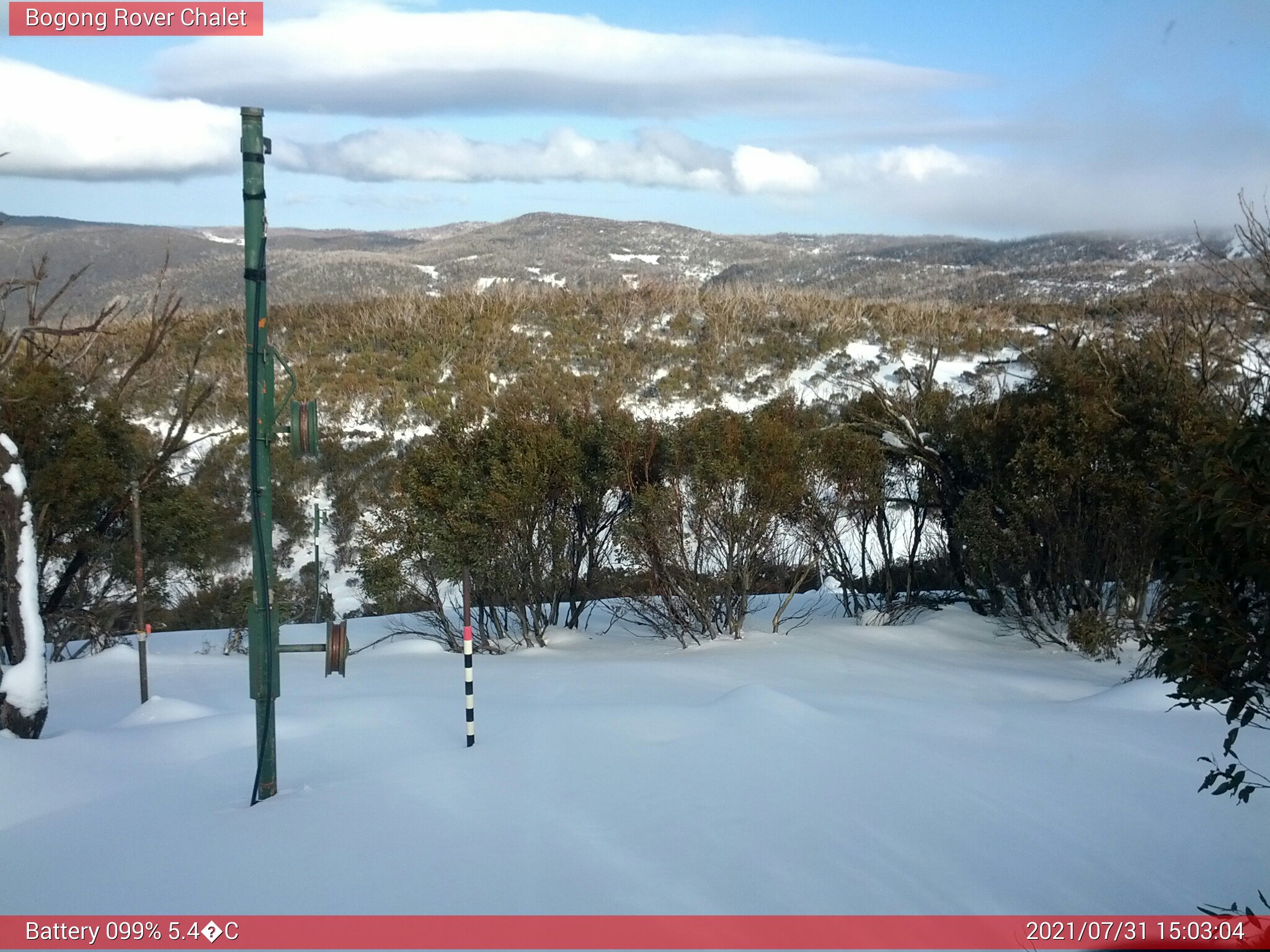 Bogong Web Cam 3:03pm Saturday 31st of July 2021