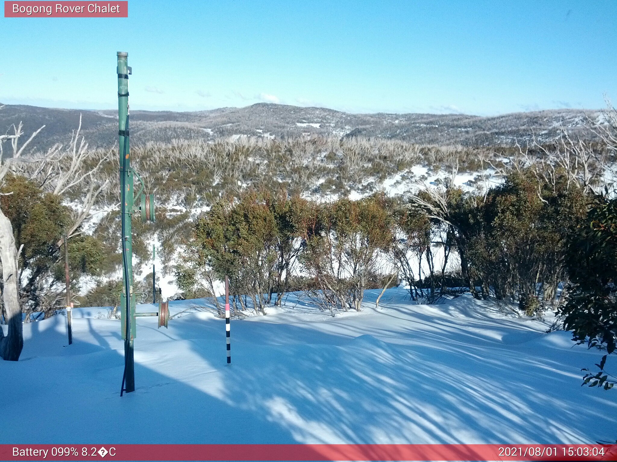 Bogong Web Cam 3:03pm Sunday 1st of August 2021