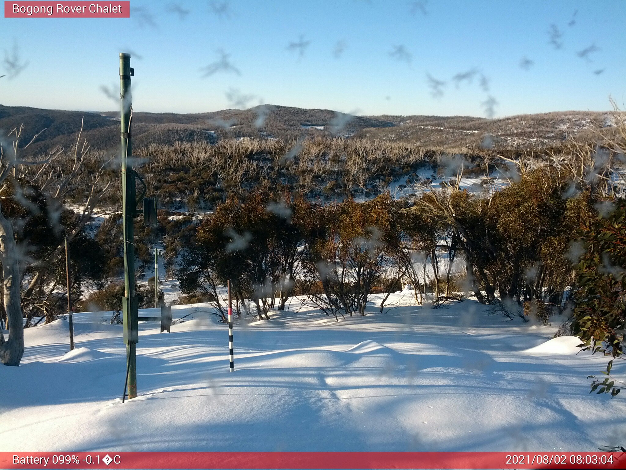 Bogong Web Cam 8:03am Monday 2nd of August 2021