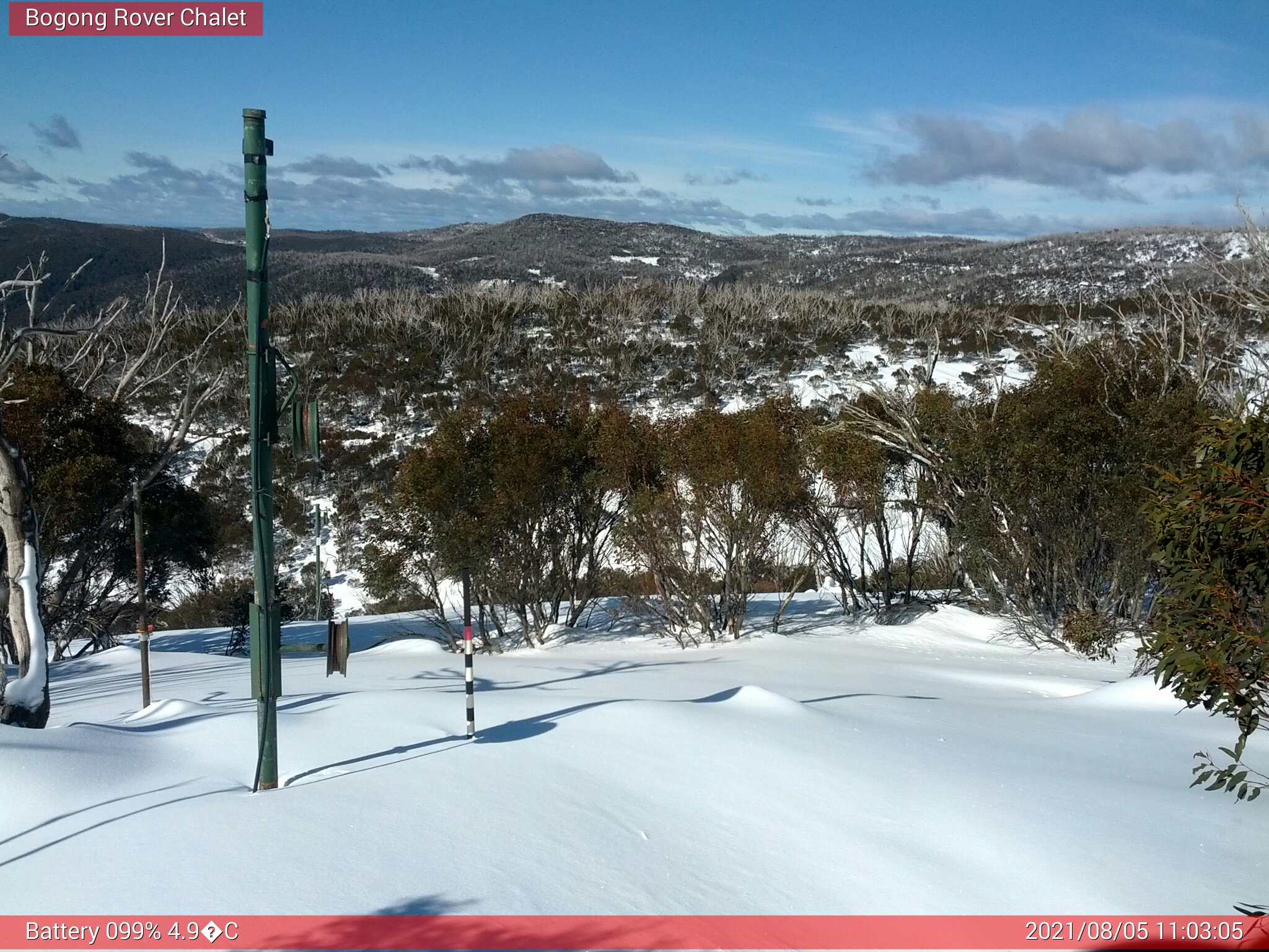 Bogong Web Cam 11:03am Thursday 5th of August 2021