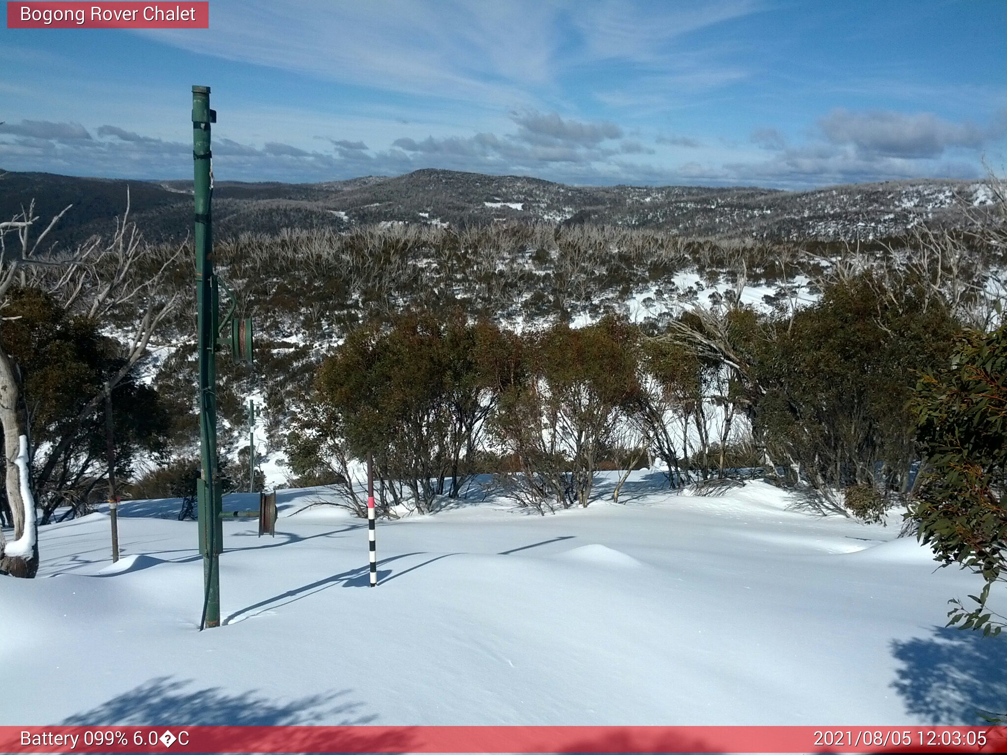 Bogong Web Cam 12:03pm Thursday 5th of August 2021