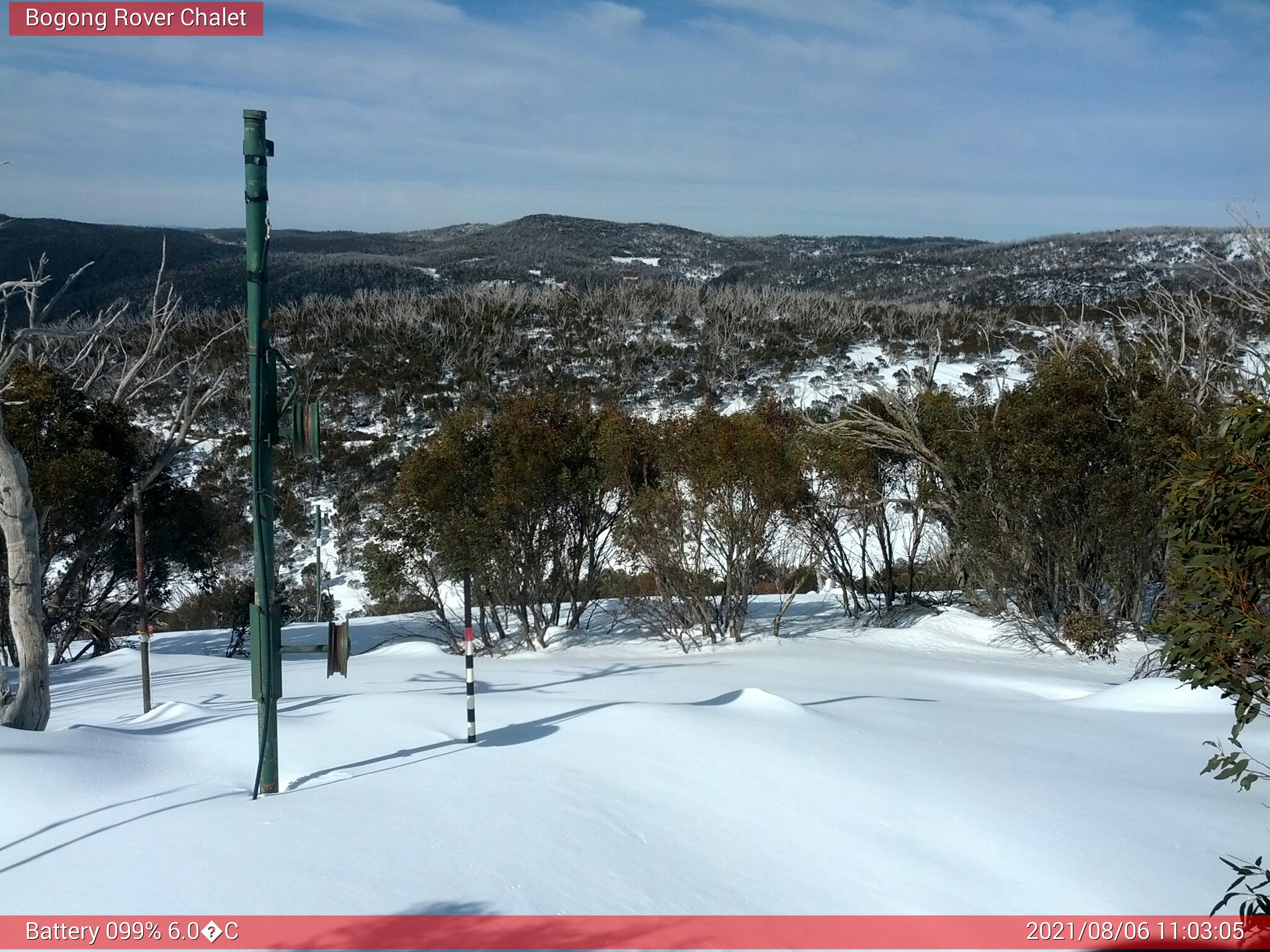 Bogong Web Cam 11:03am Friday 6th of August 2021