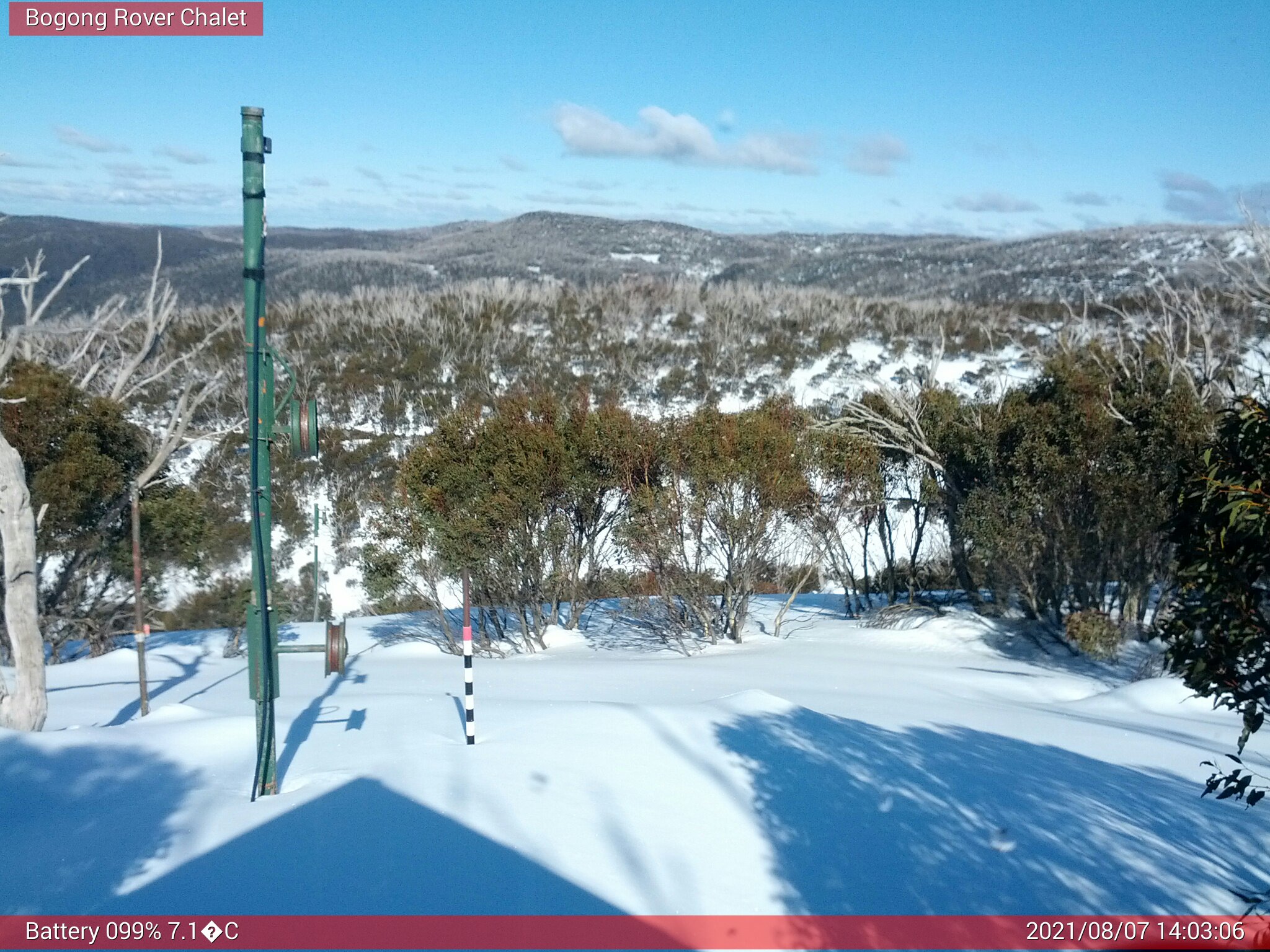 Bogong Web Cam 2:03pm Saturday 7th of August 2021