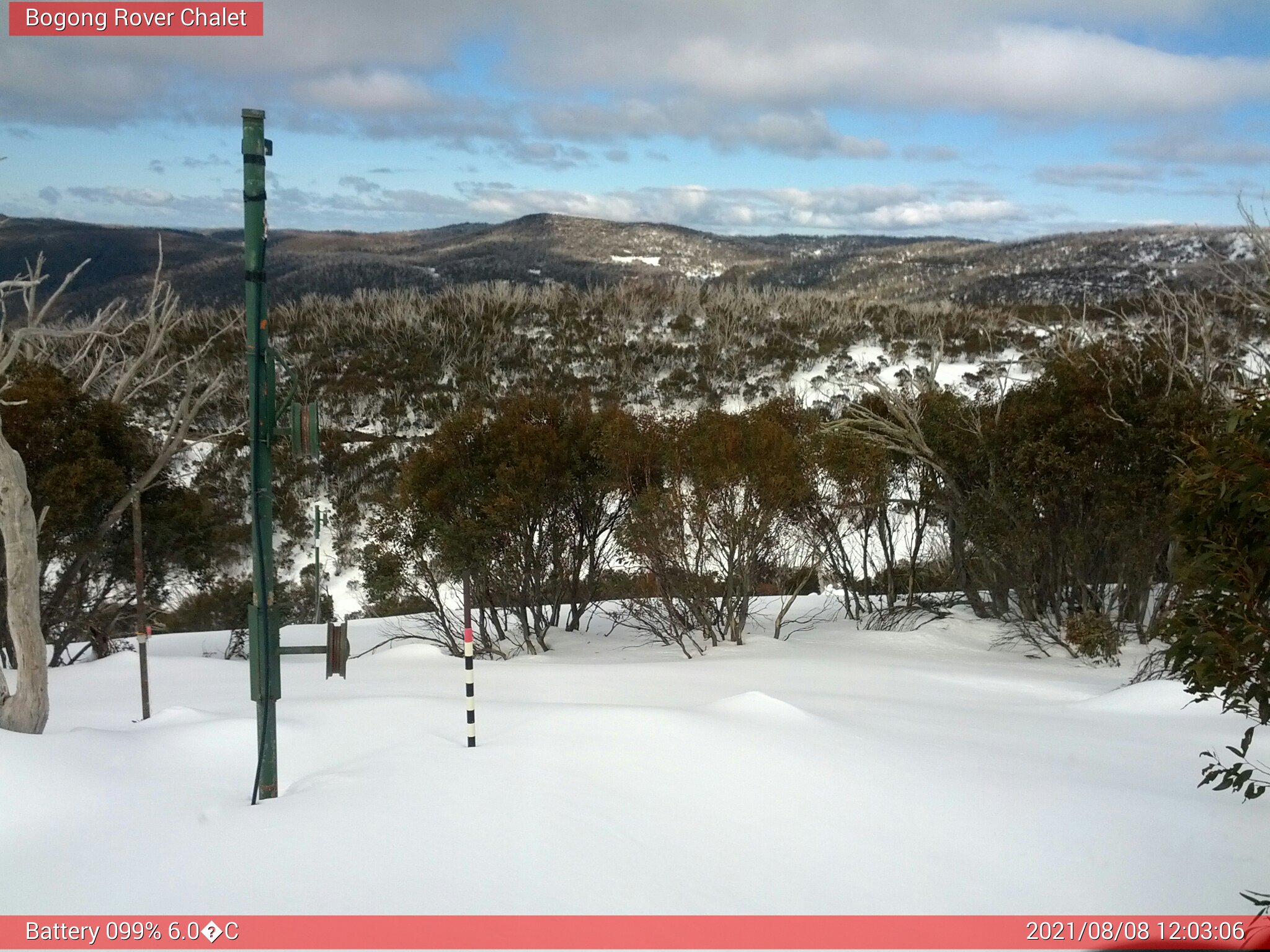 Bogong Web Cam 12:03pm Sunday 8th of August 2021