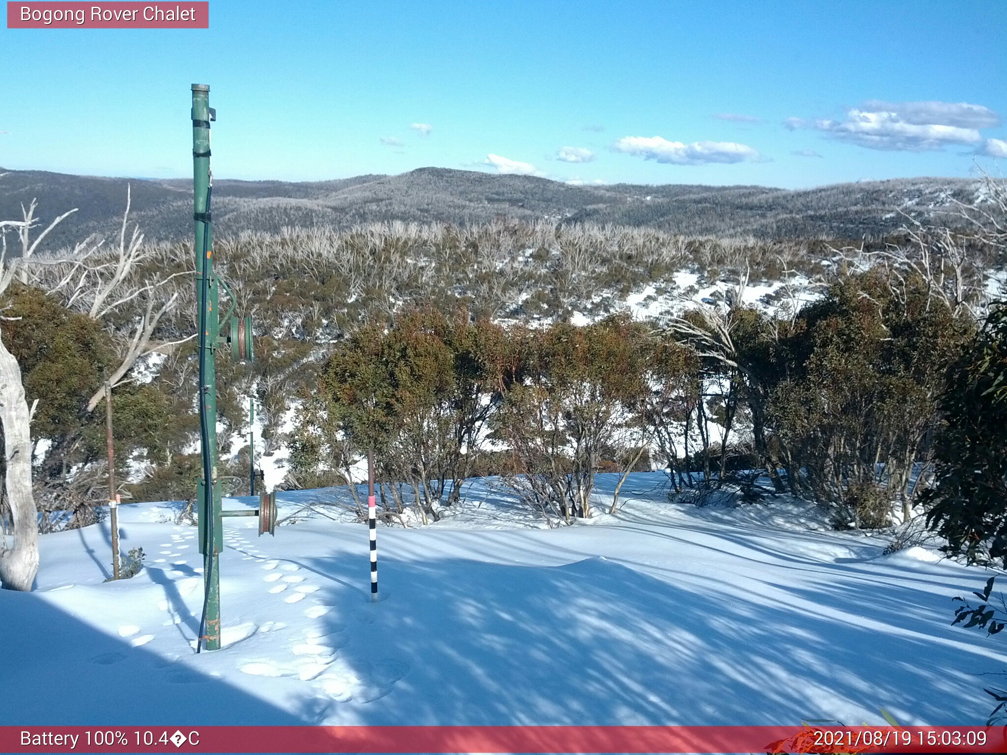 Bogong Web Cam 3:03pm Thursday 19th of August 2021