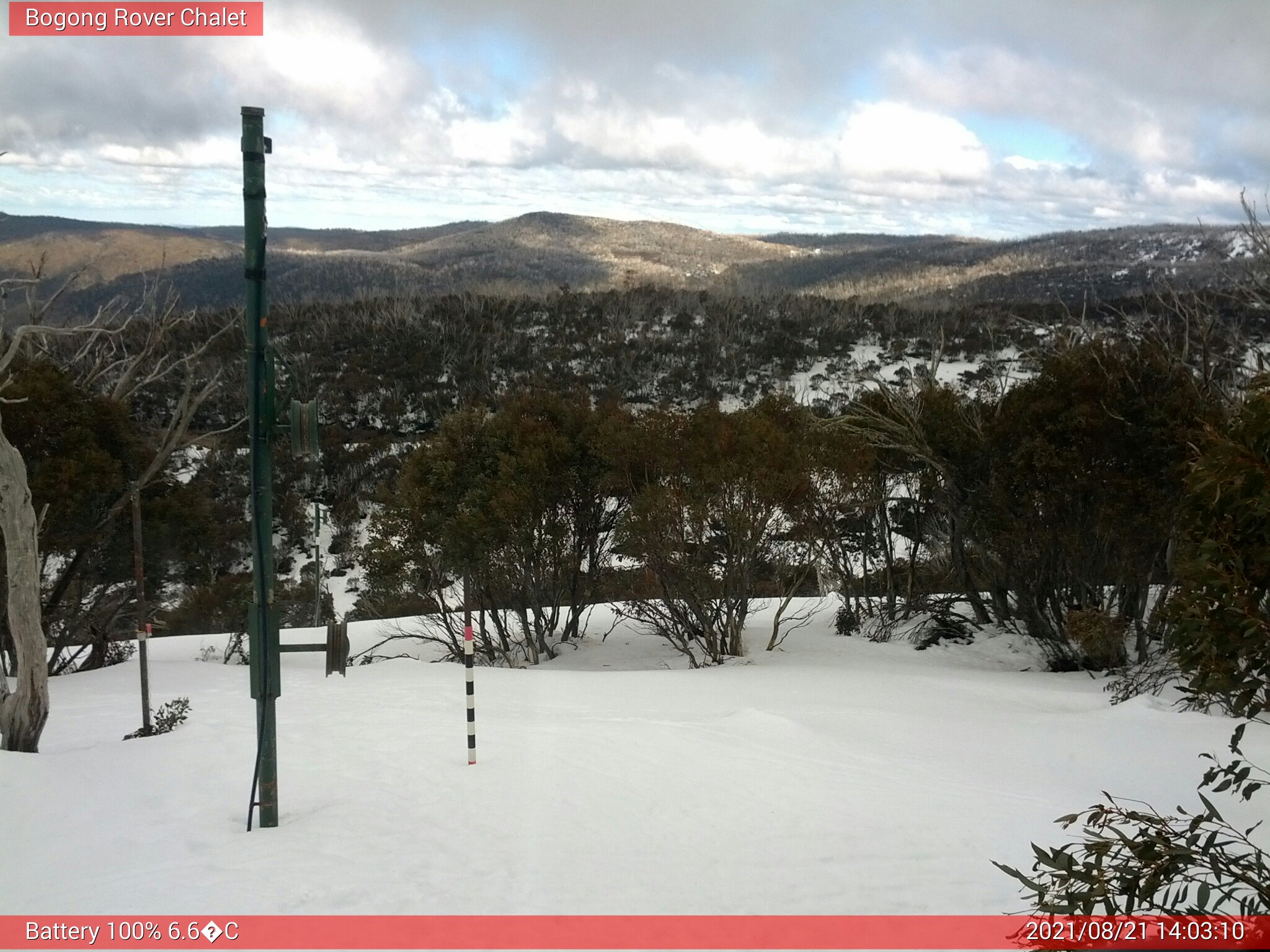 Bogong Web Cam 2:03pm Saturday 21st of August 2021