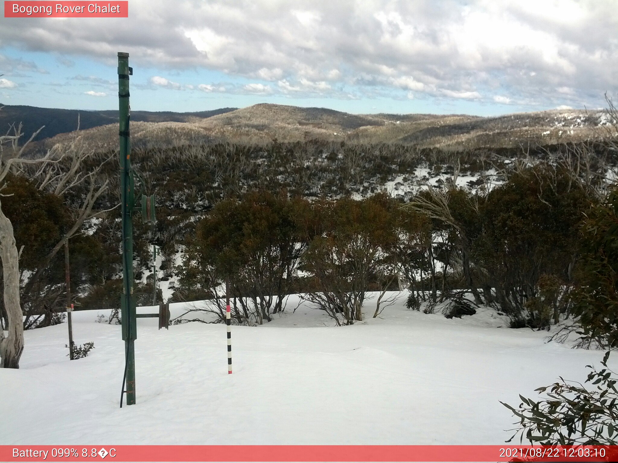 Bogong Web Cam 12:03pm Sunday 22nd of August 2021