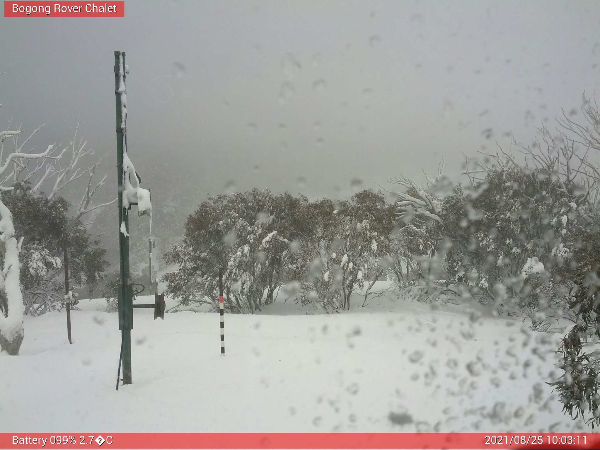 Bogong Web Cam 10:03am Wednesday 25th of August 2021