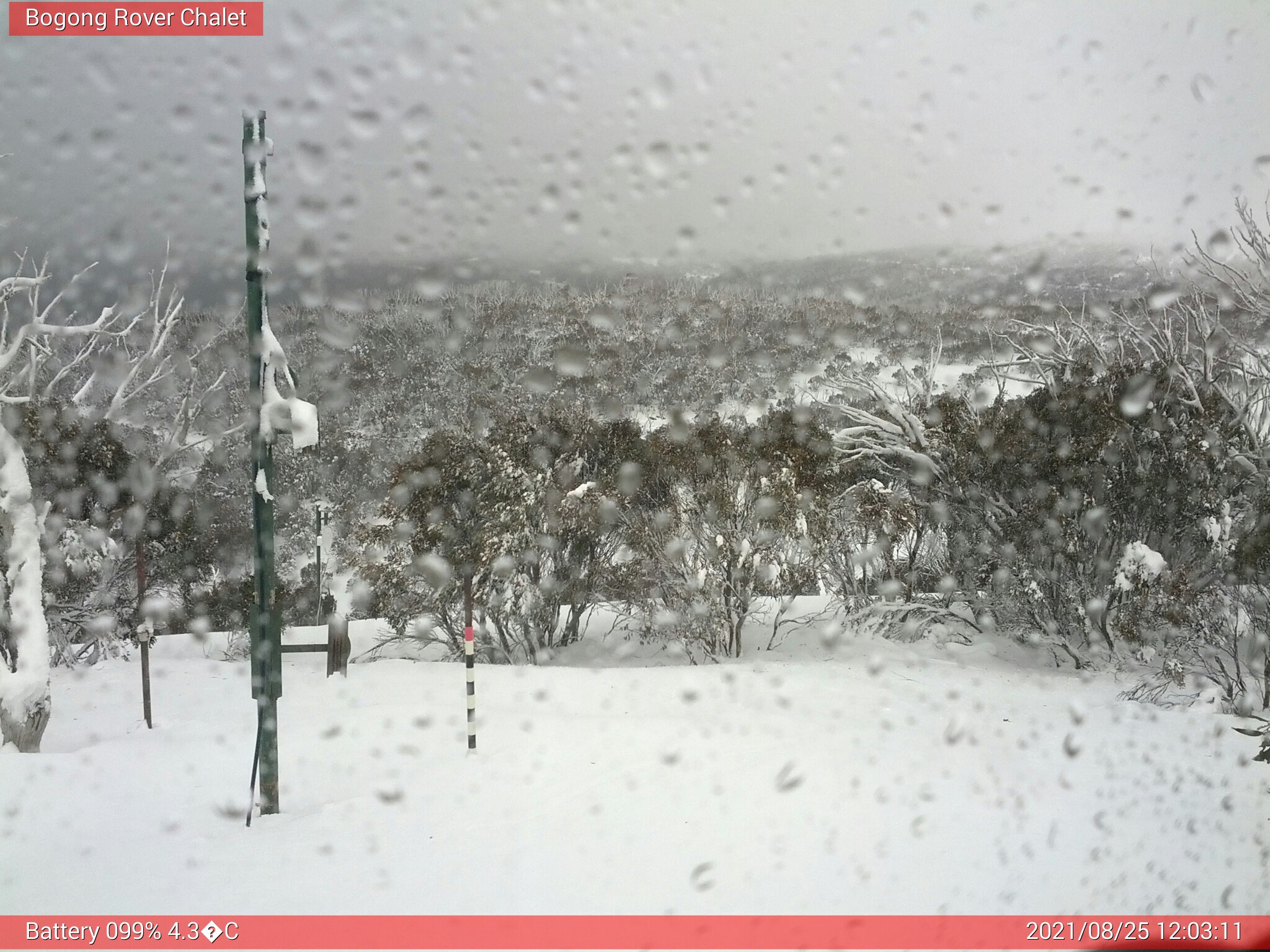 Bogong Web Cam 12:03pm Wednesday 25th of August 2021