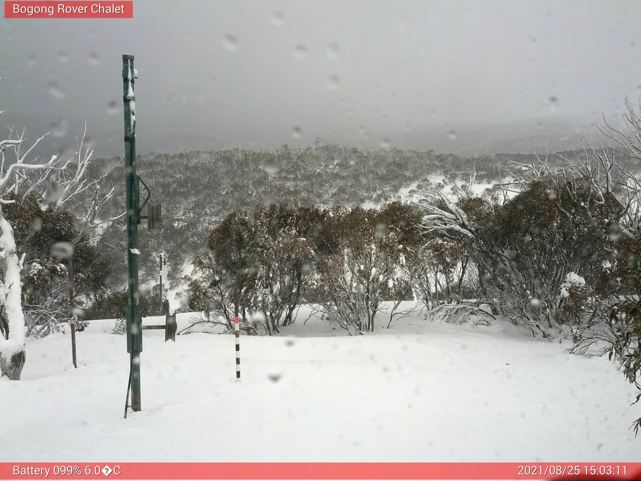 Bogong Web Cam 3:03pm Wednesday 25th of August 2021