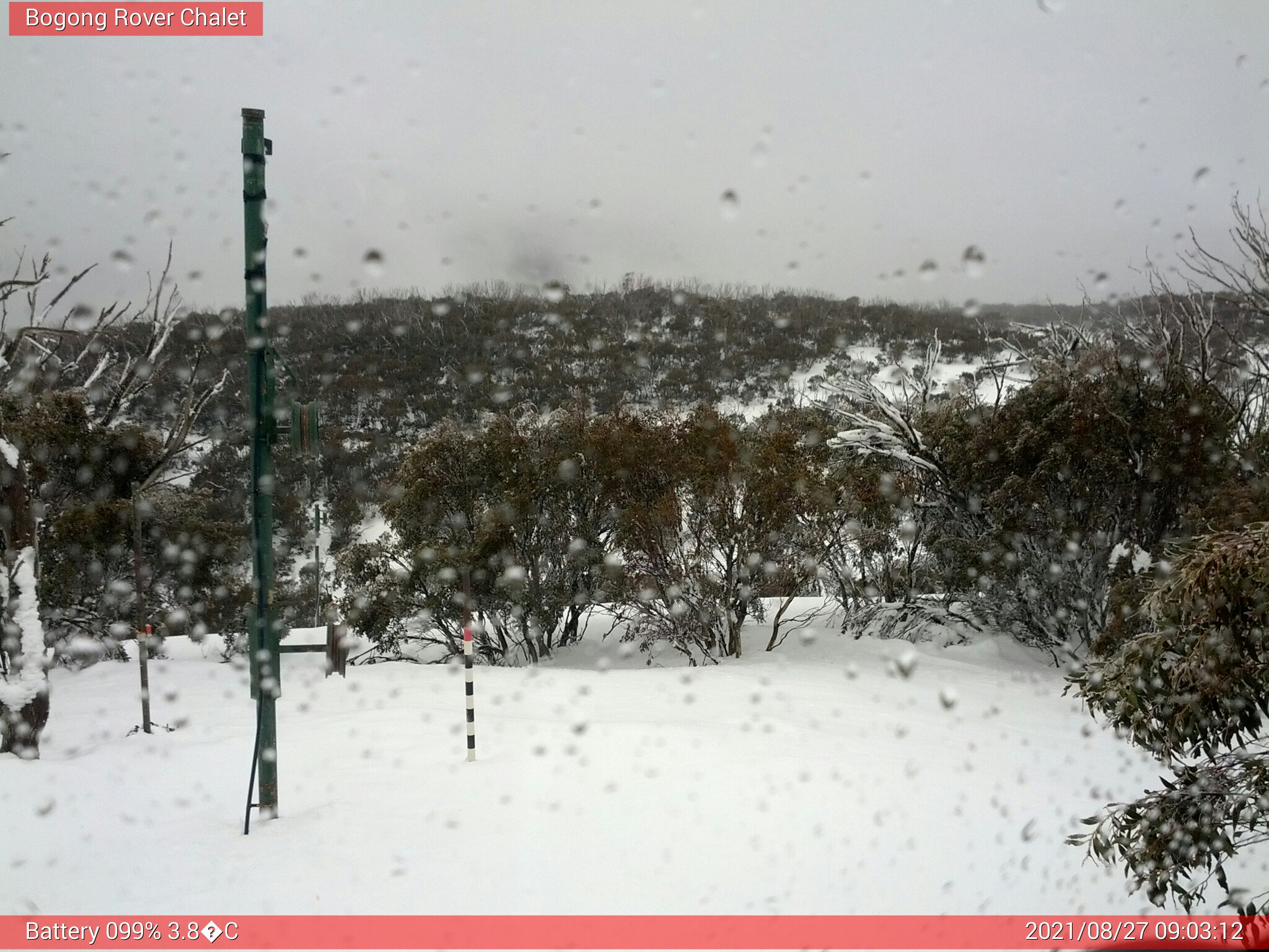 Bogong Web Cam 9:03am Friday 27th of August 2021