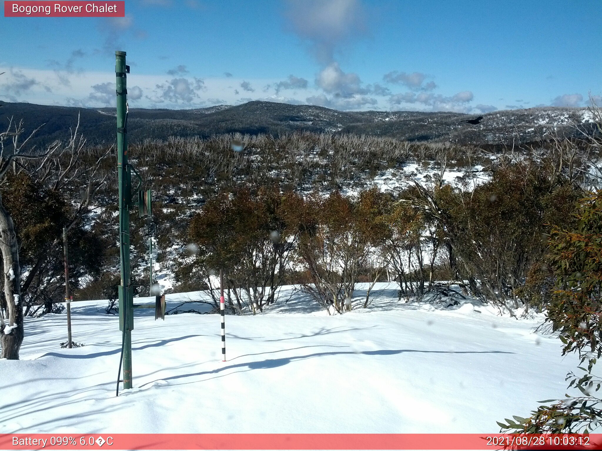 Bogong Web Cam 10:03am Saturday 28th of August 2021