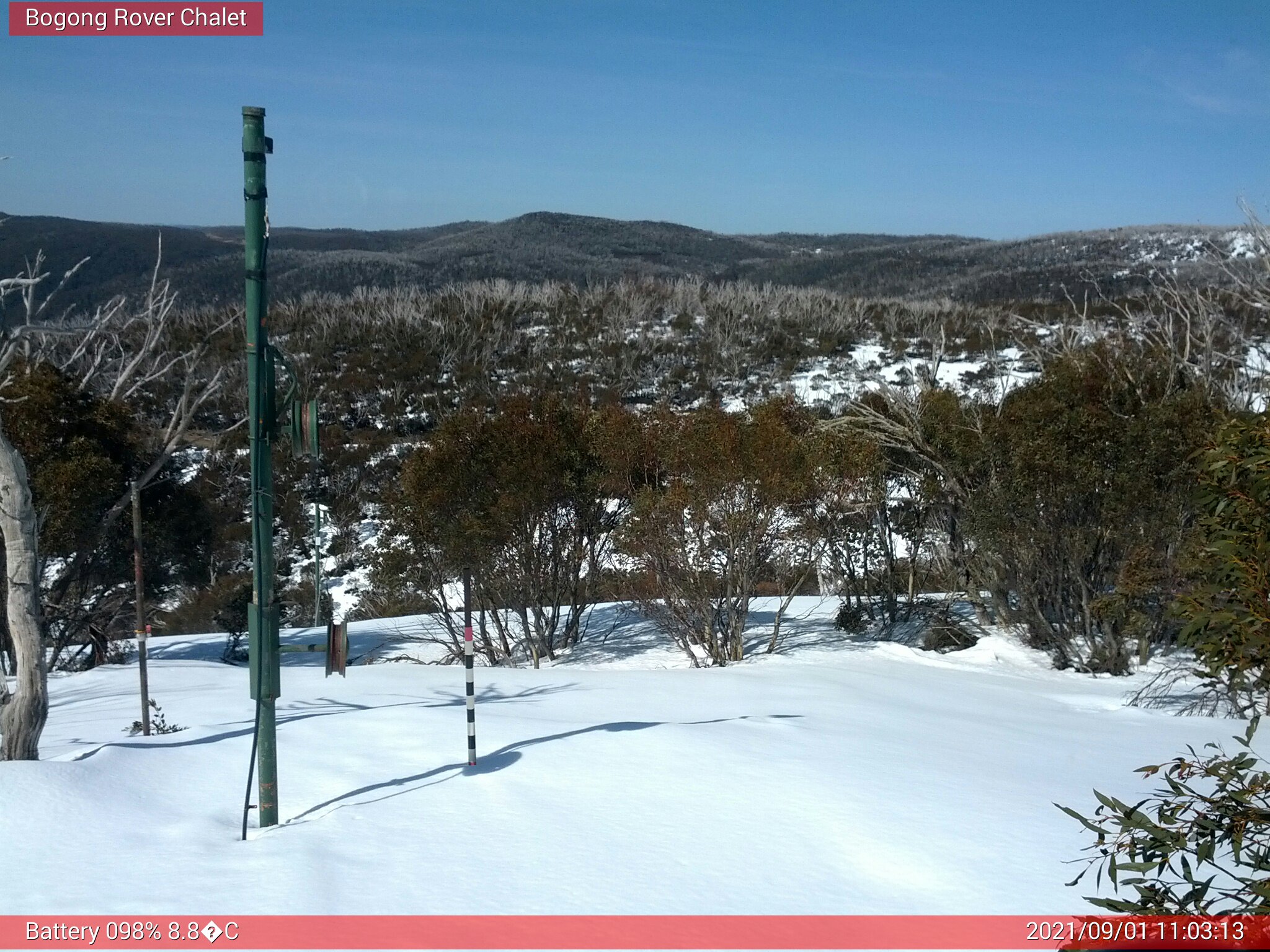 Bogong Web Cam 11:03am Wednesday 1st of September 2021