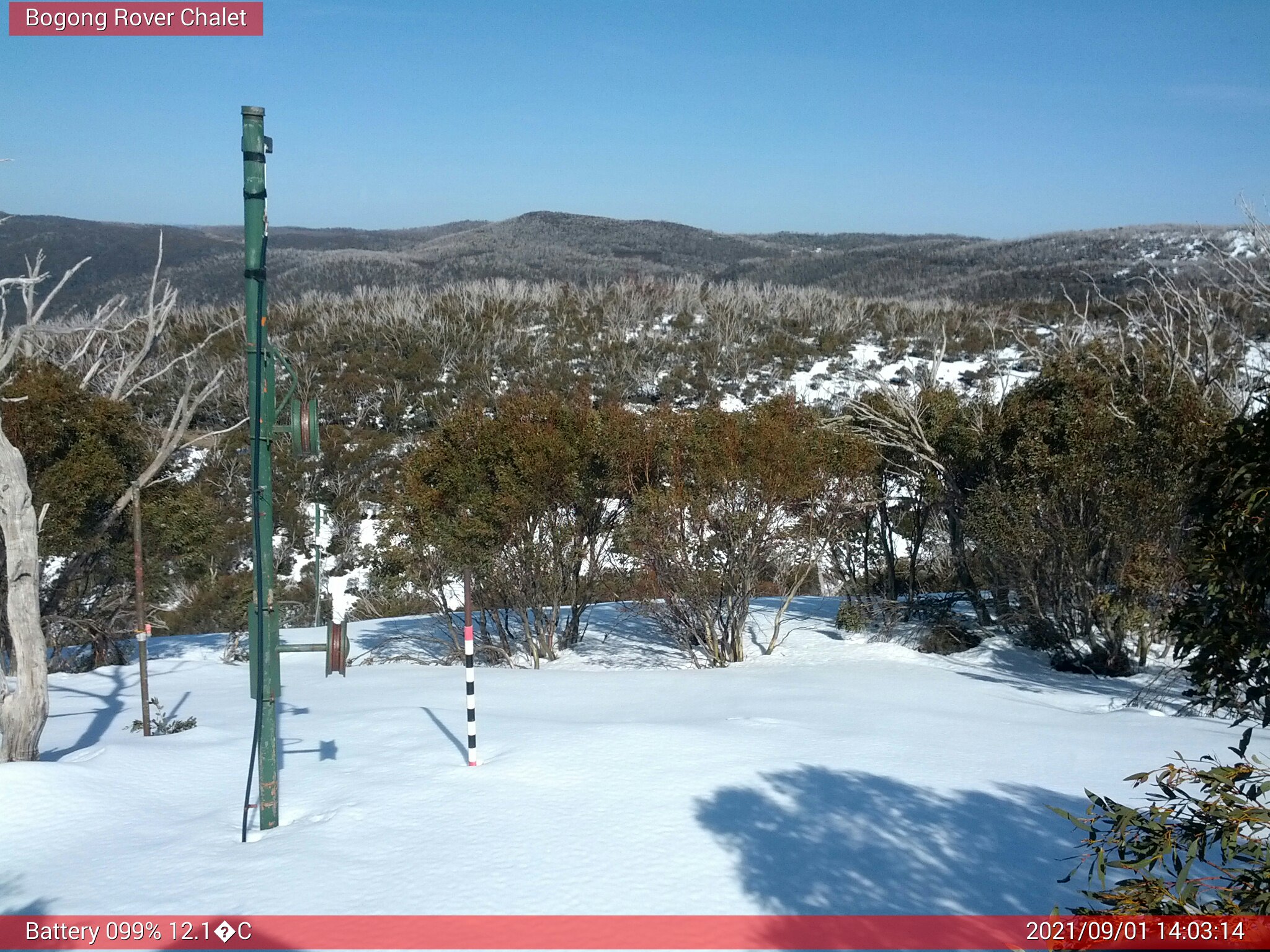 Bogong Web Cam 2:03pm Wednesday 1st of September 2021