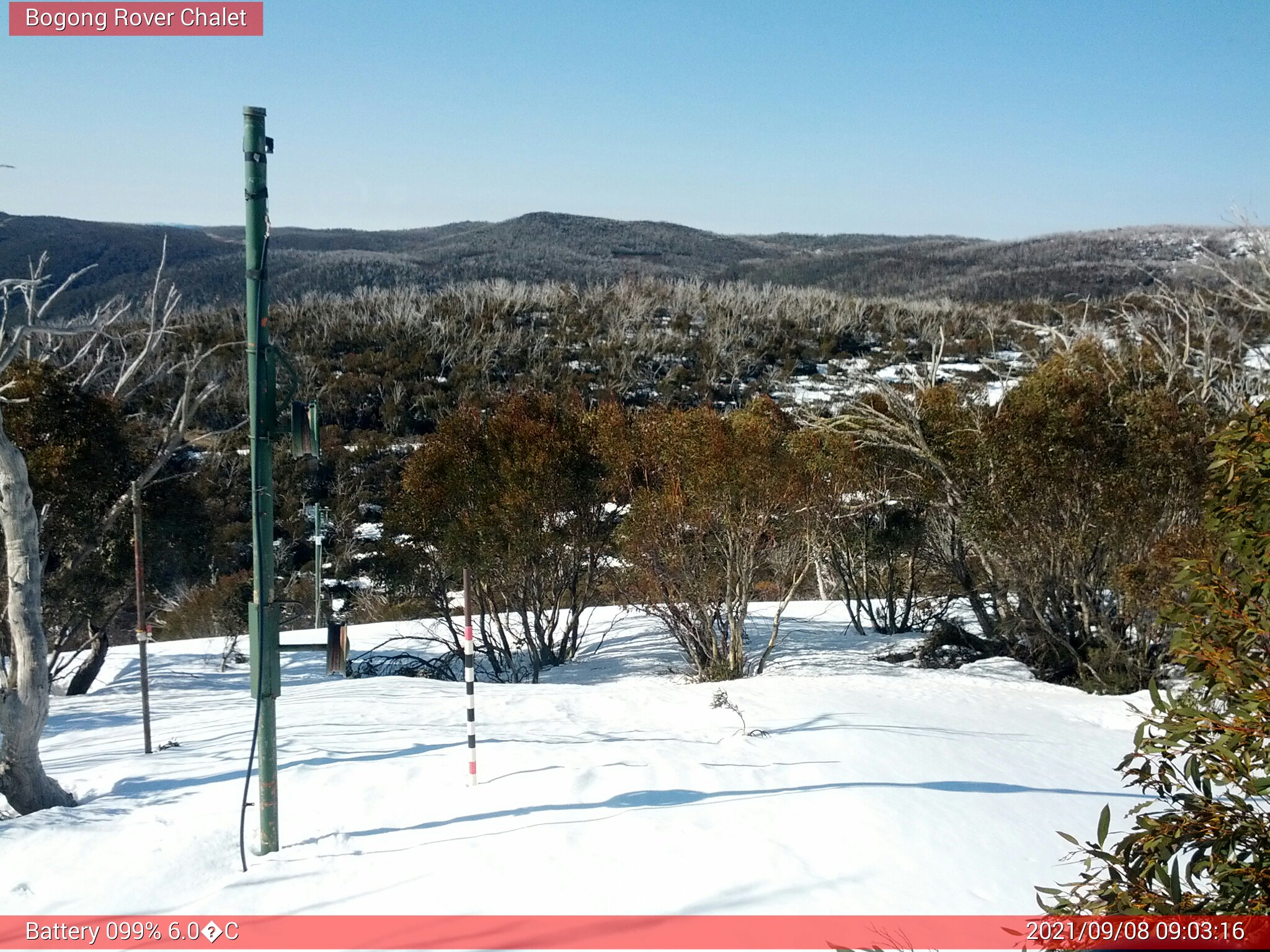 Bogong Web Cam 9:03am Wednesday 8th of September 2021