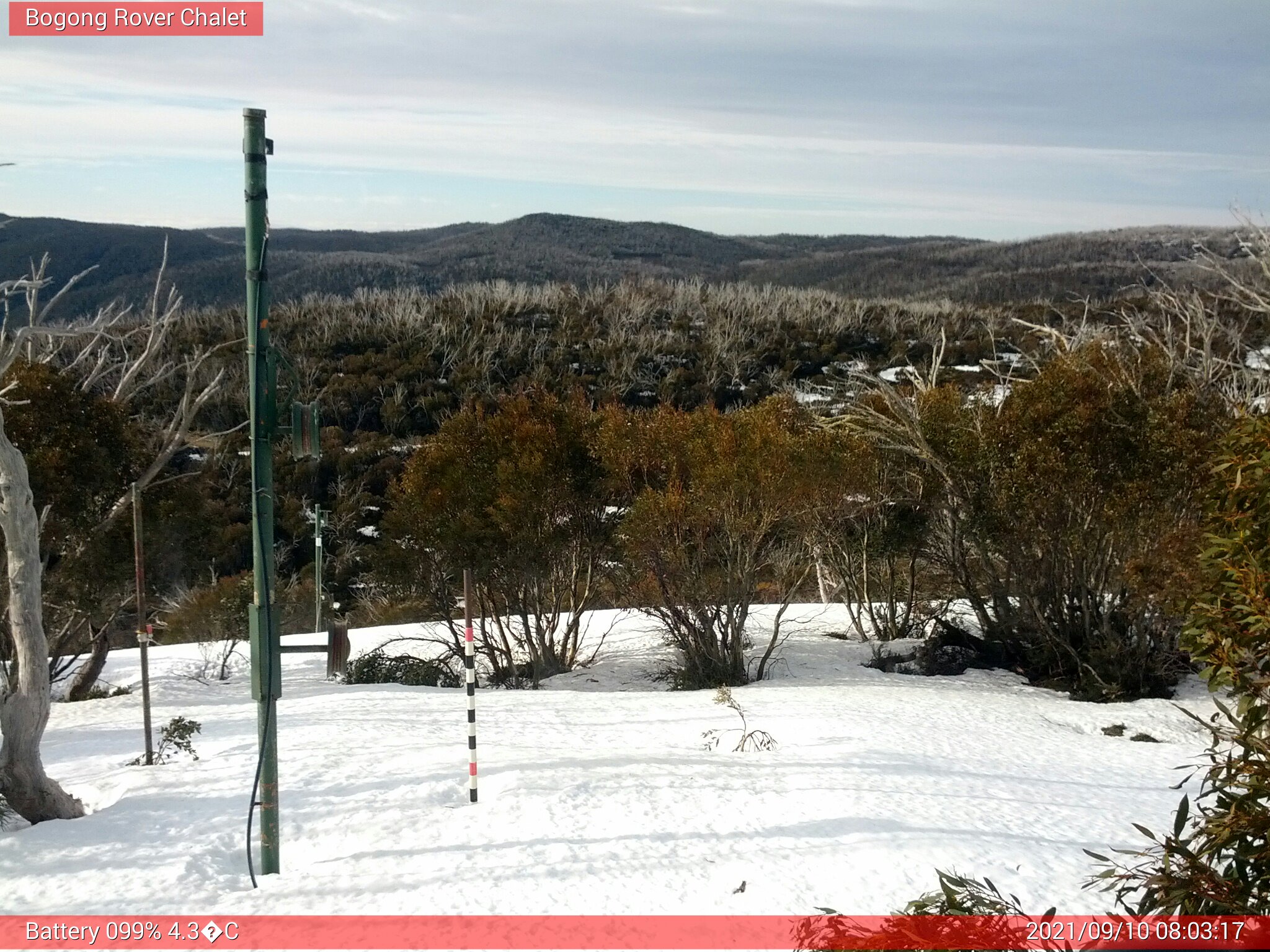 Bogong Web Cam 8:03am Friday 10th of September 2021