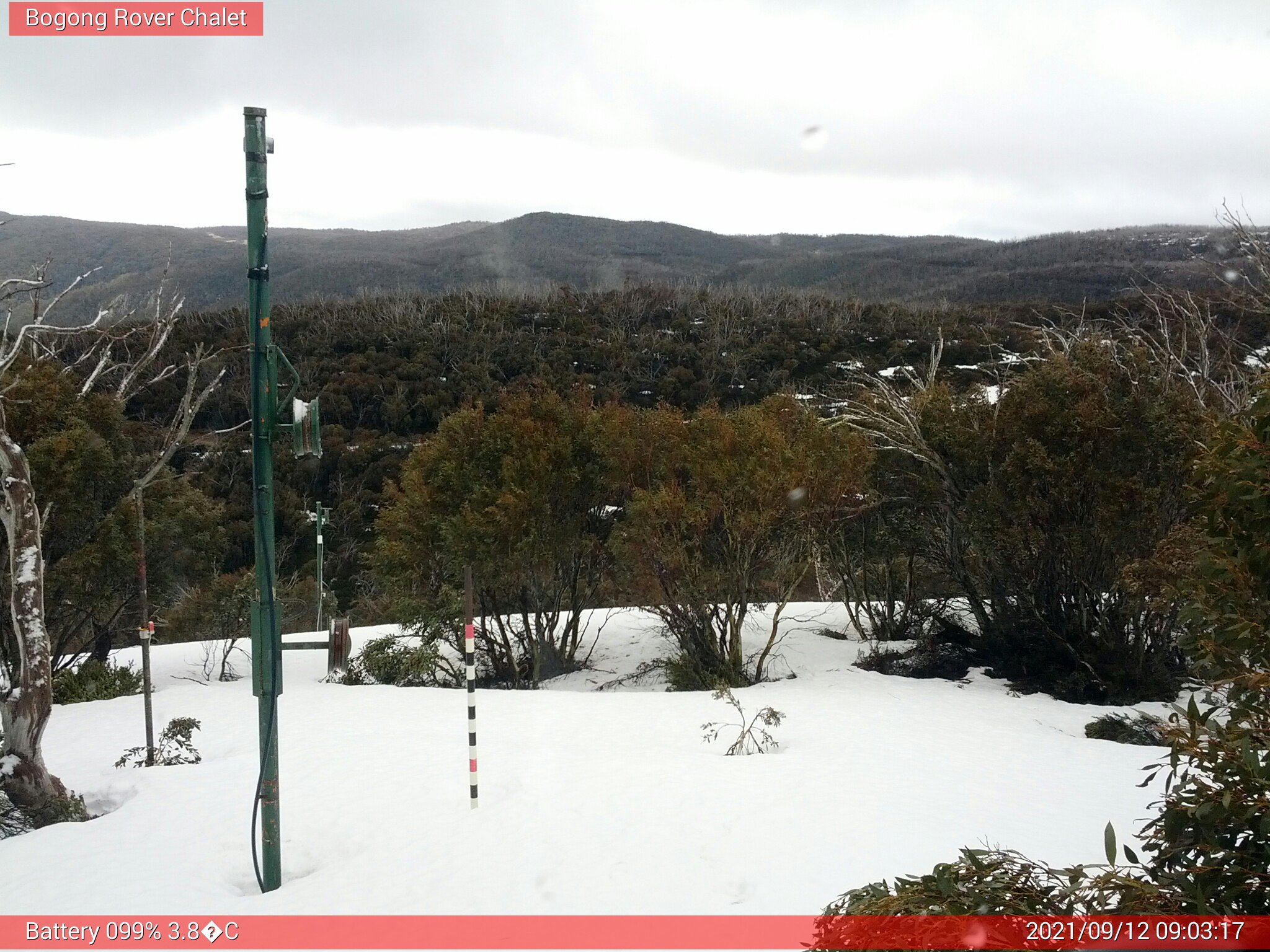 Bogong Web Cam 9:03am Sunday 12th of September 2021