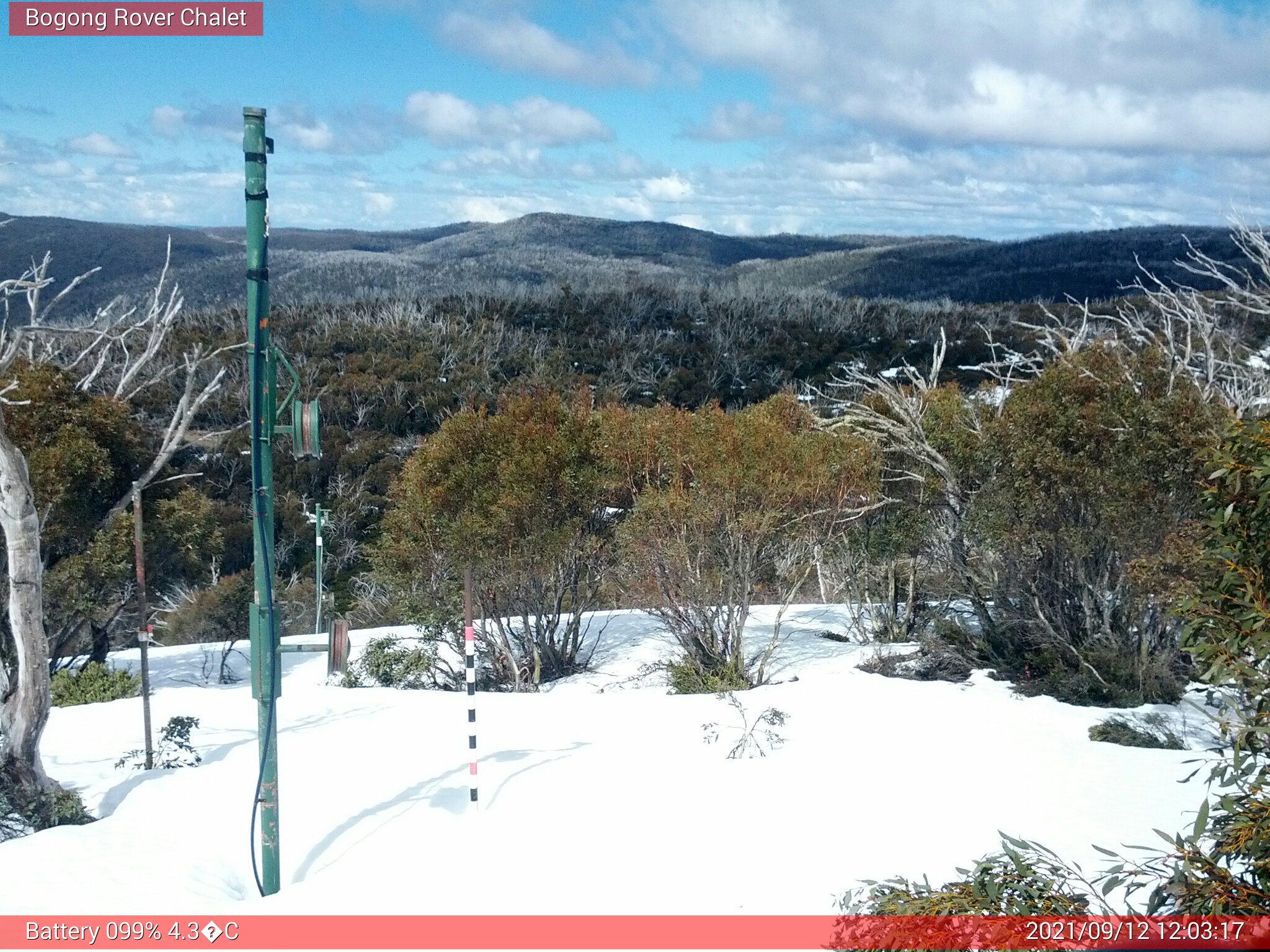 Bogong Web Cam 12:03pm Sunday 12th of September 2021