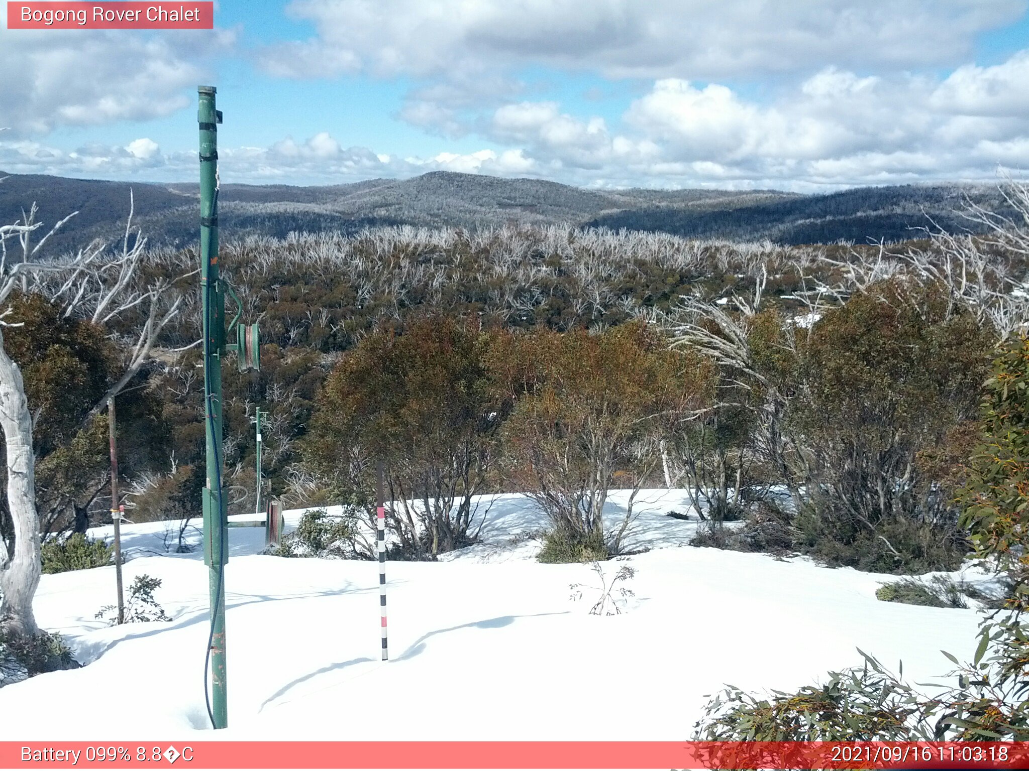 Bogong Web Cam 11:03am Thursday 16th of September 2021