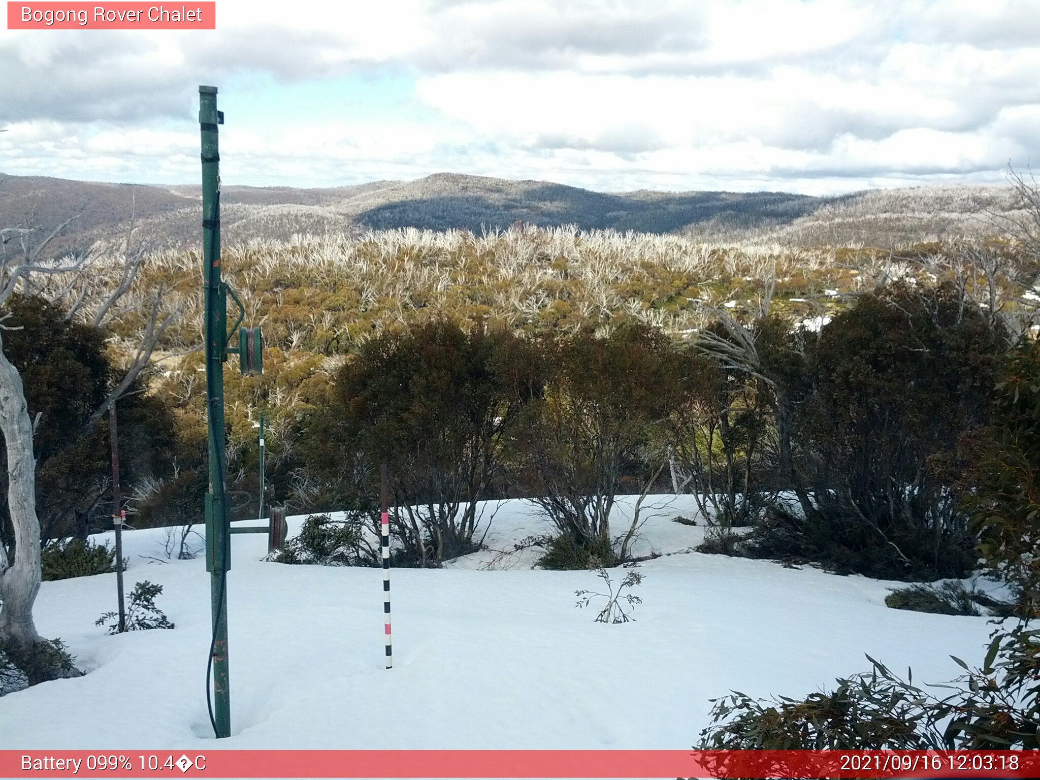 Bogong Web Cam 12:03pm Thursday 16th of September 2021