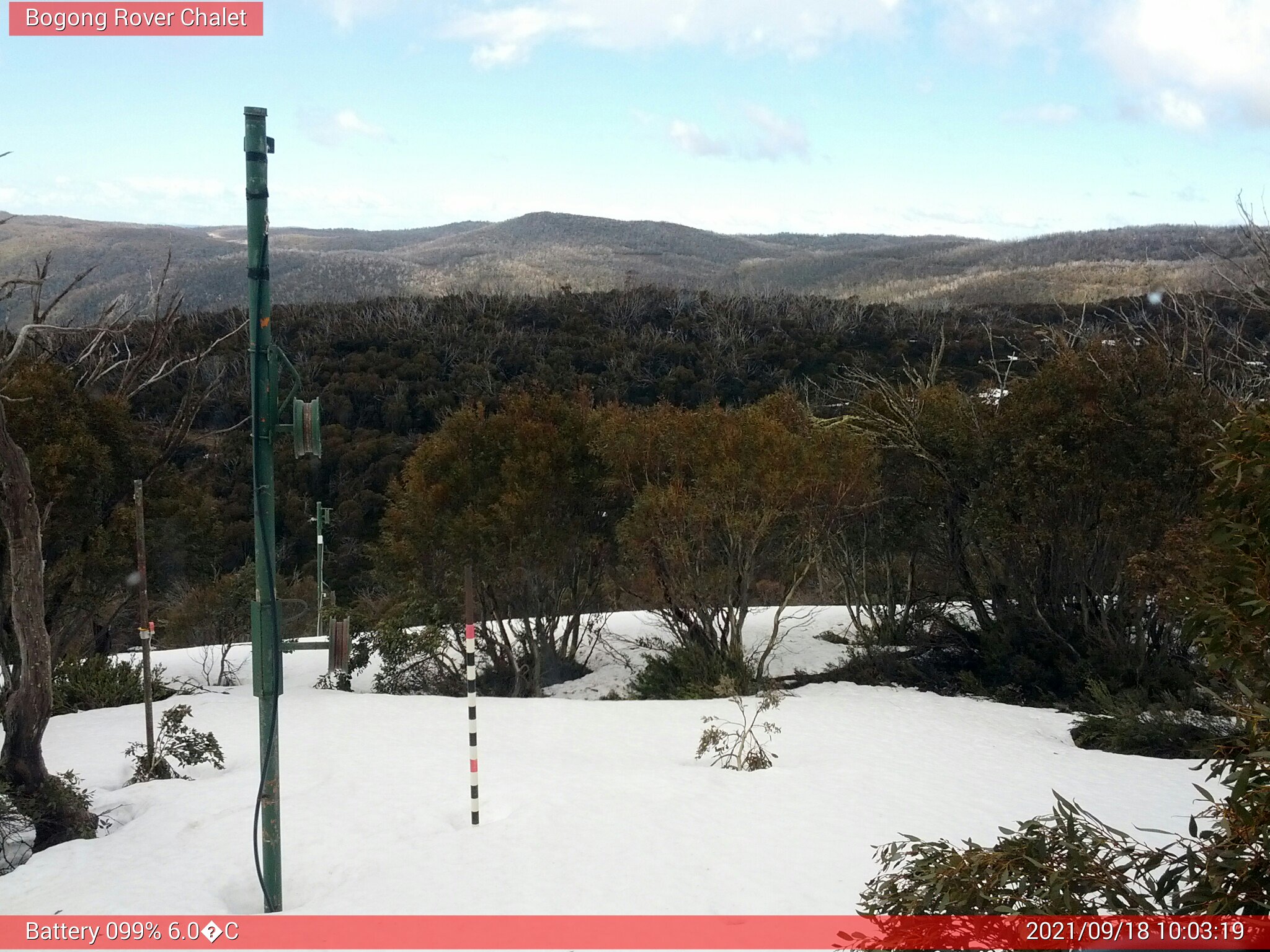 Bogong Web Cam 10:03am Saturday 18th of September 2021