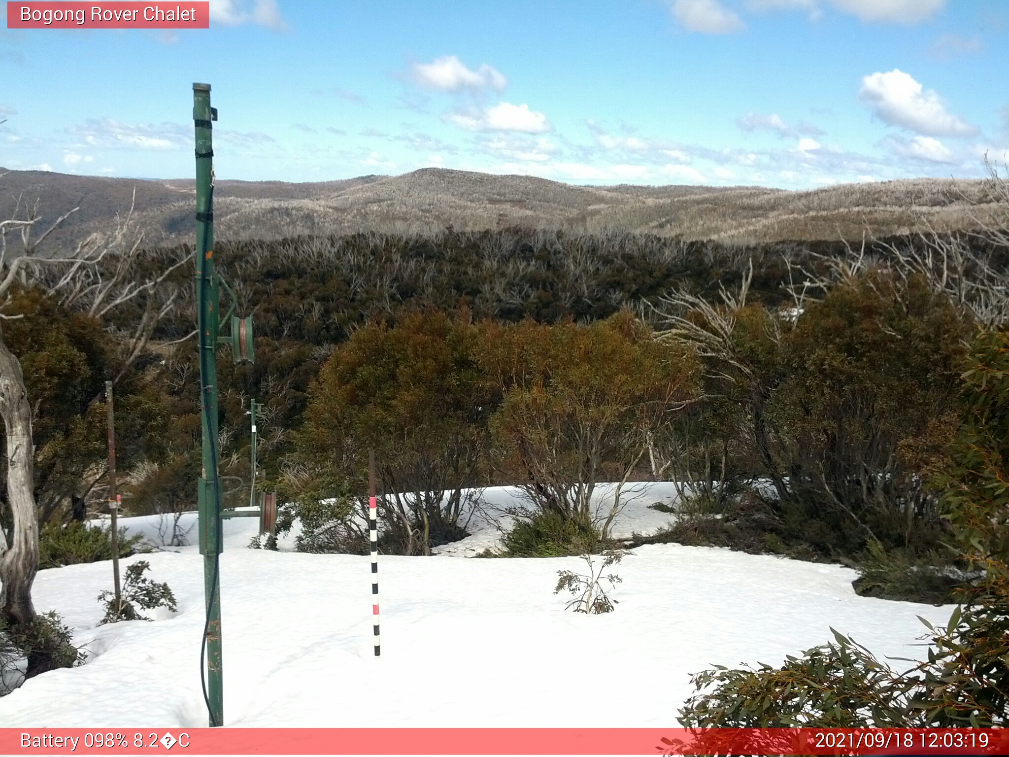 Bogong Web Cam 12:03pm Saturday 18th of September 2021