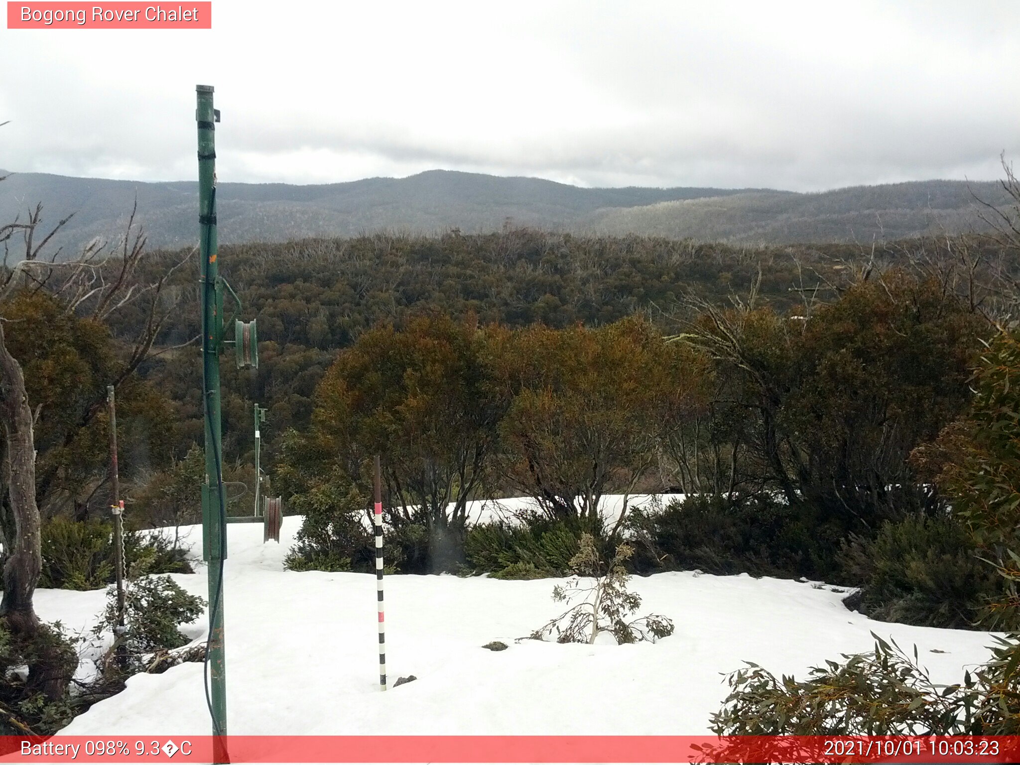 Bogong Web Cam 10:03am Friday 1st of October 2021