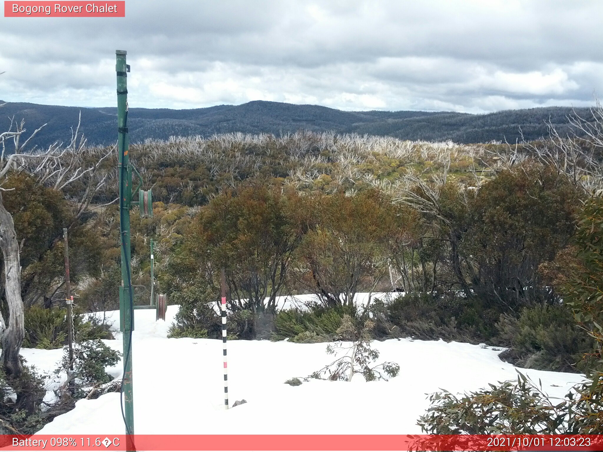 Bogong Web Cam 12:03pm Friday 1st of October 2021