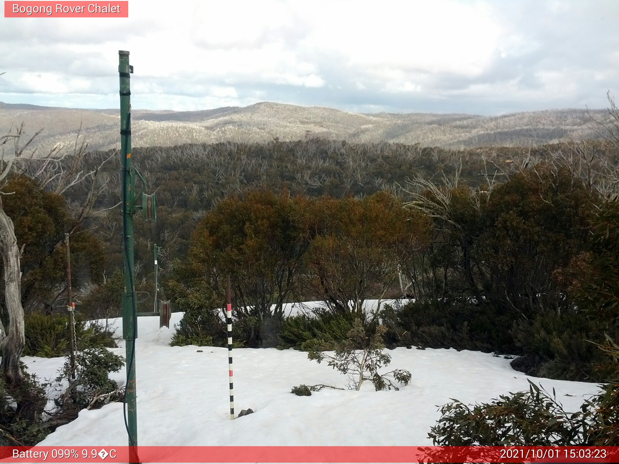 Bogong Web Cam 3:03pm Friday 1st of October 2021